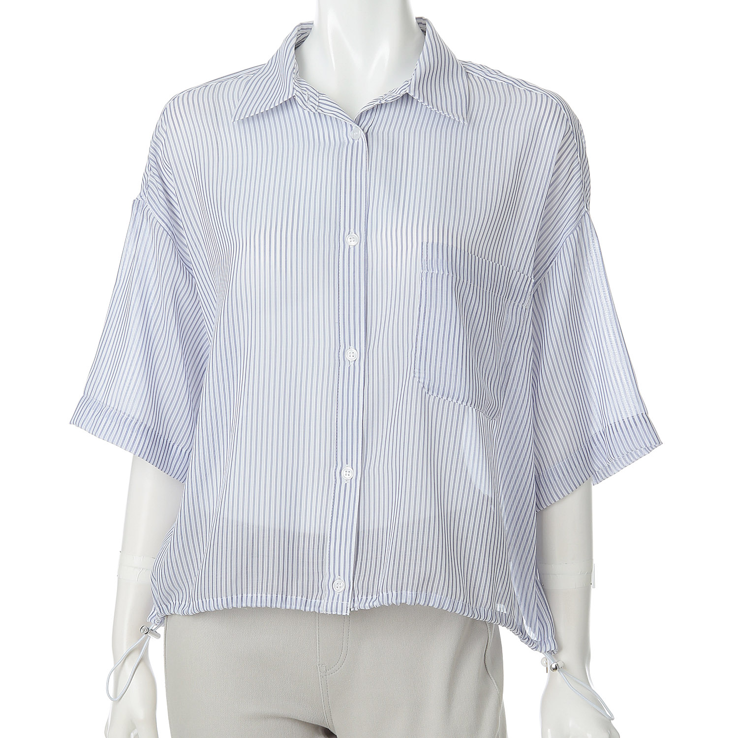 シアーストライプブラウス - 画像6