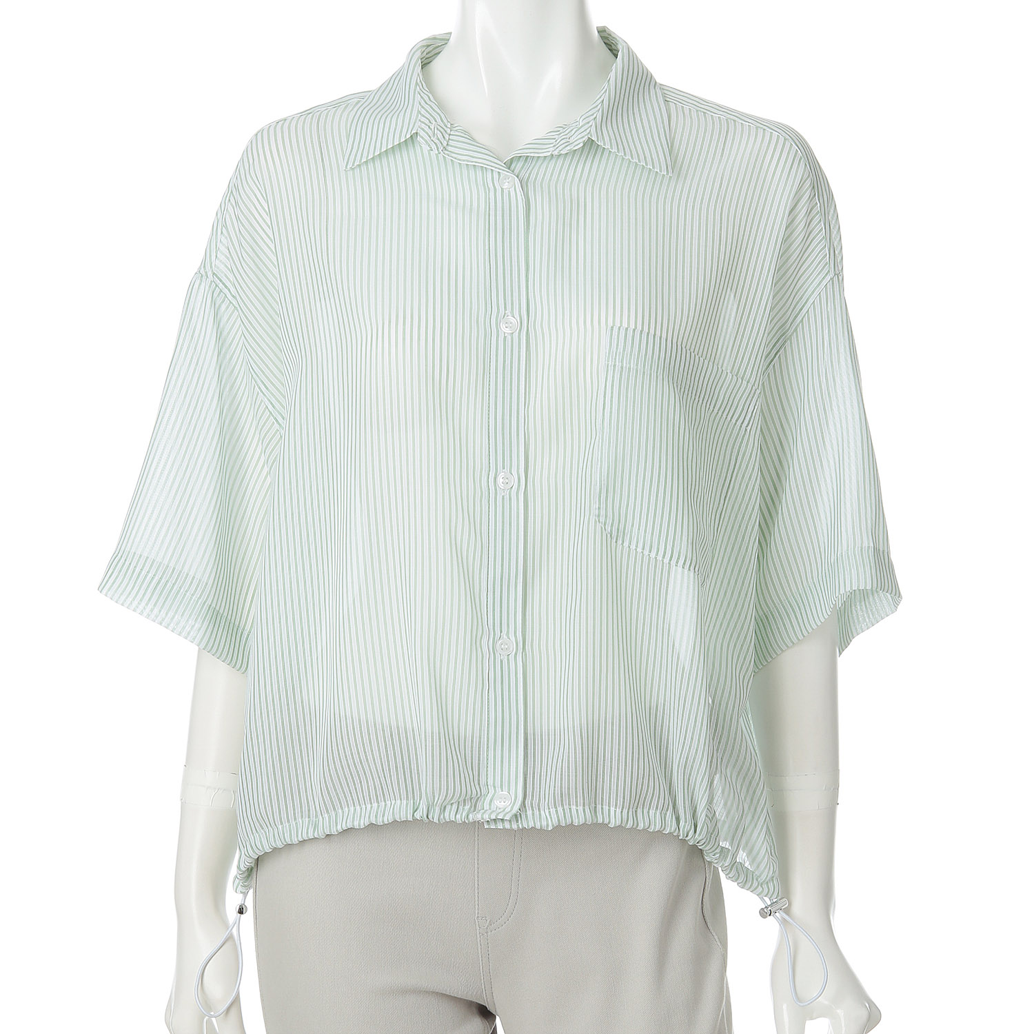 シアーストライプブラウス