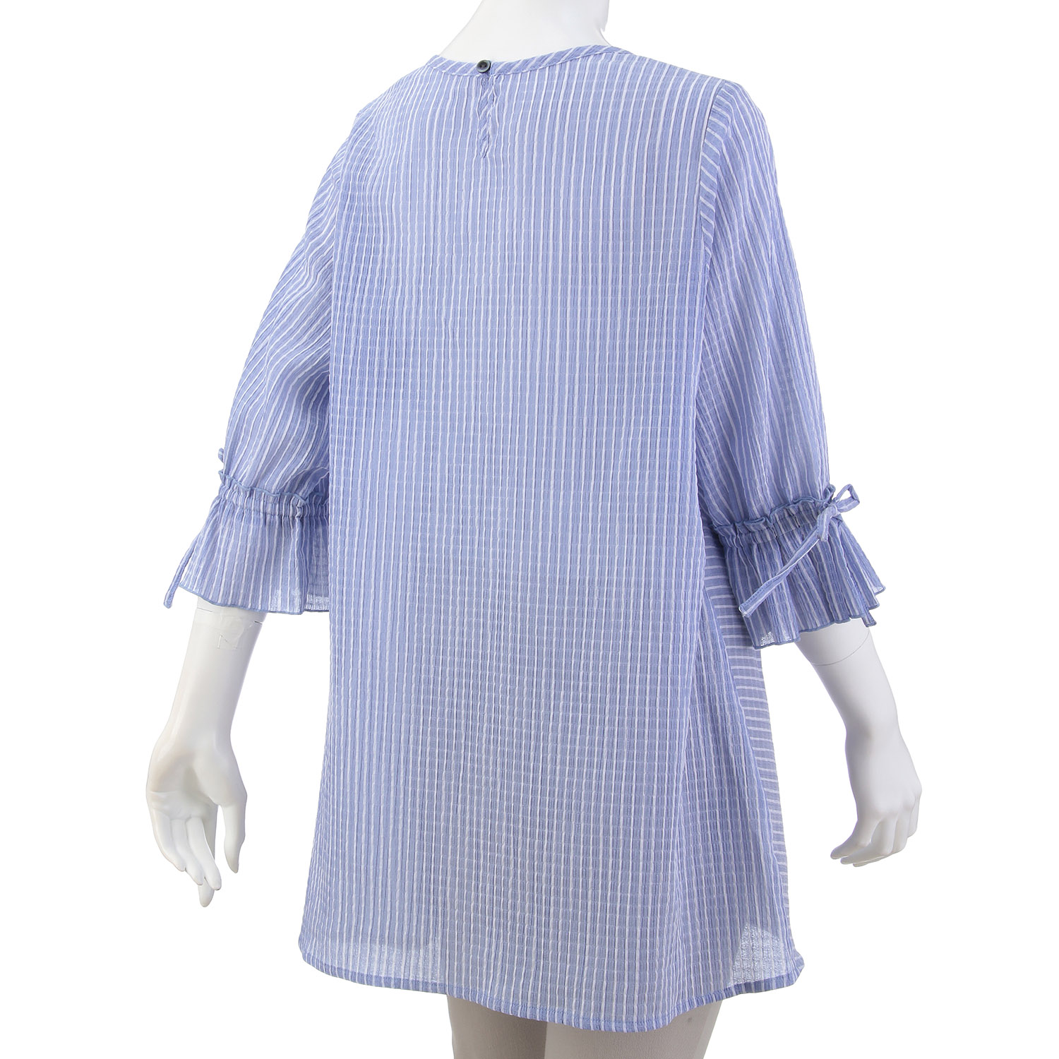 シャーリングストライプ切替チュニック - 画像5