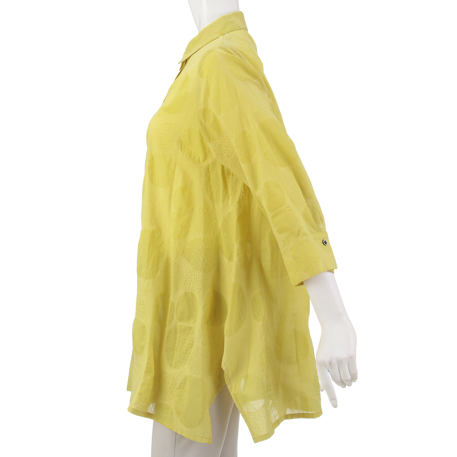 綿玉柄塩縮ブラウス - 画像4