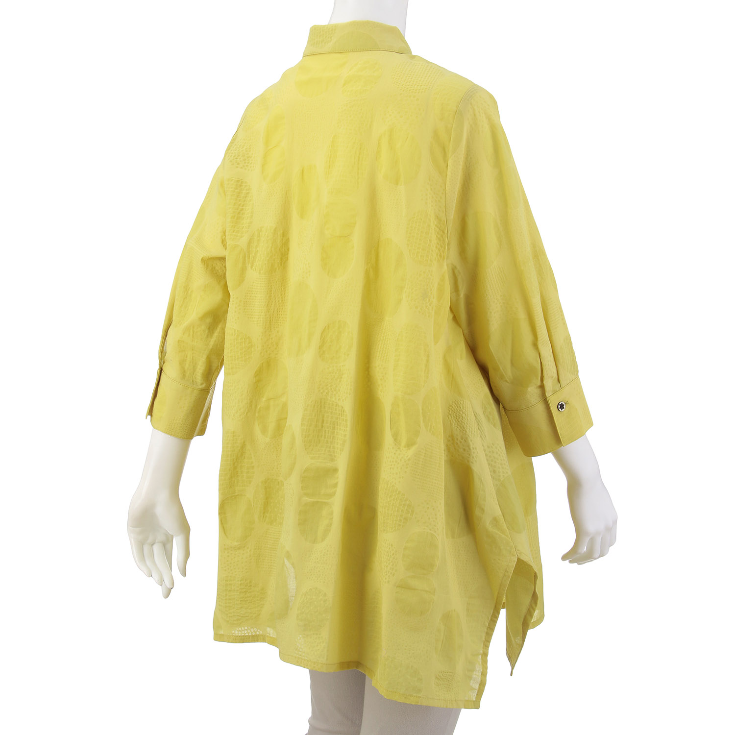 綿玉柄塩縮ブラウス - 画像5