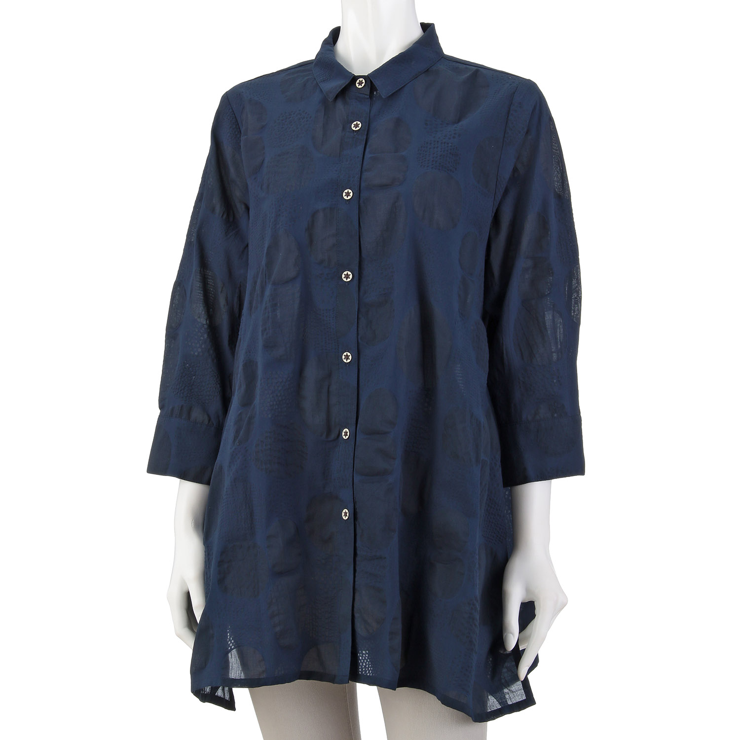 綿玉柄塩縮ブラウス - 画像9