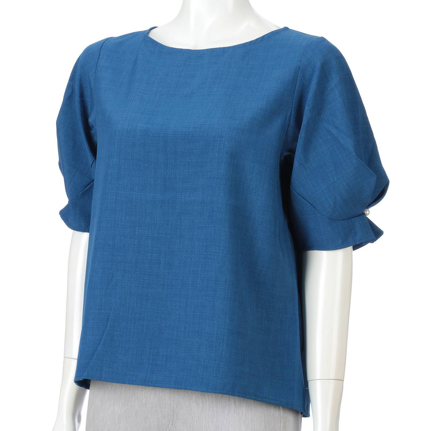 リネンライク袖パールブラウス - 画像11