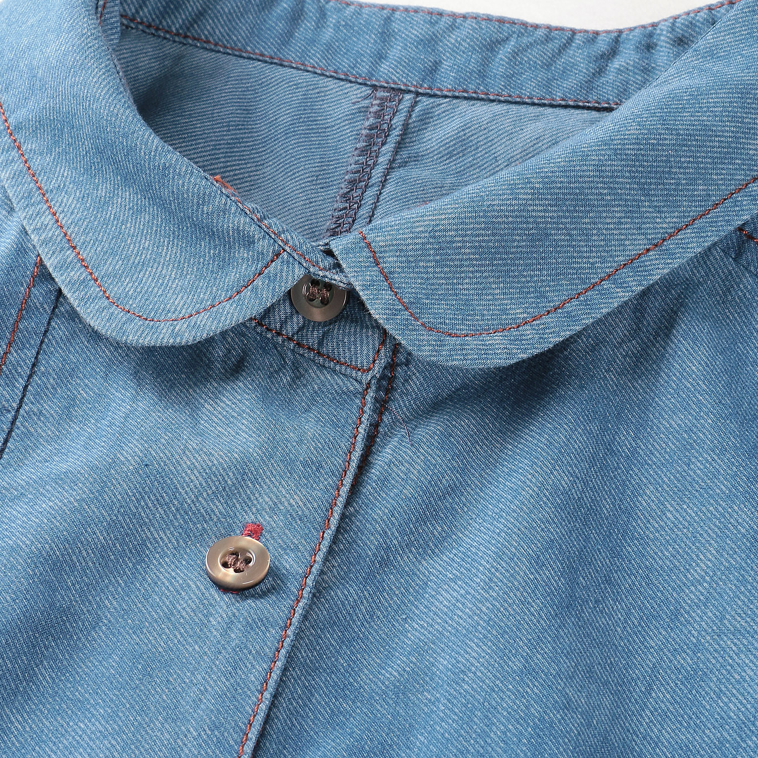 ムラ染めデニムブラウス - 画像4