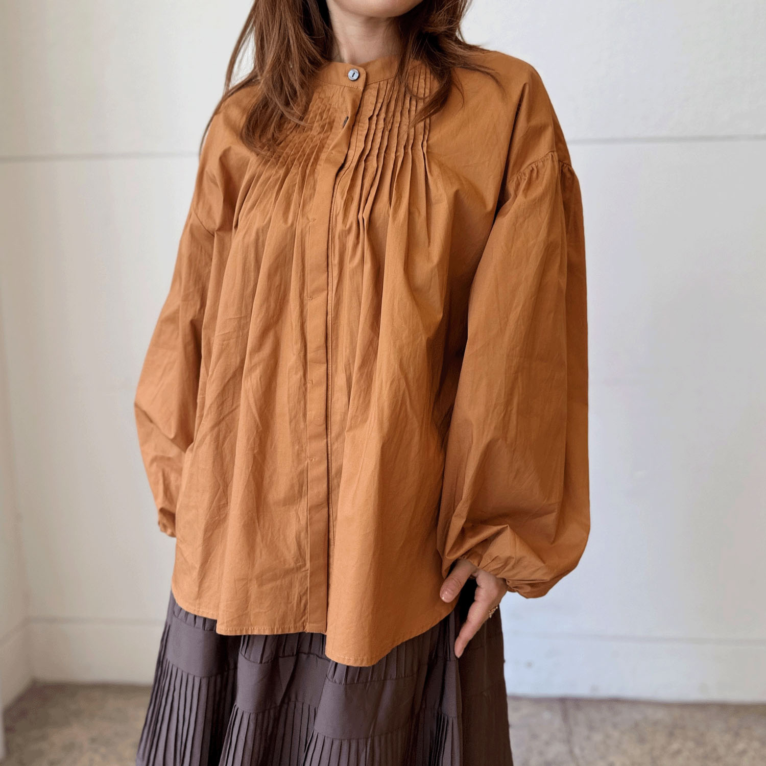 綿ピンタックブラウス - 画像2