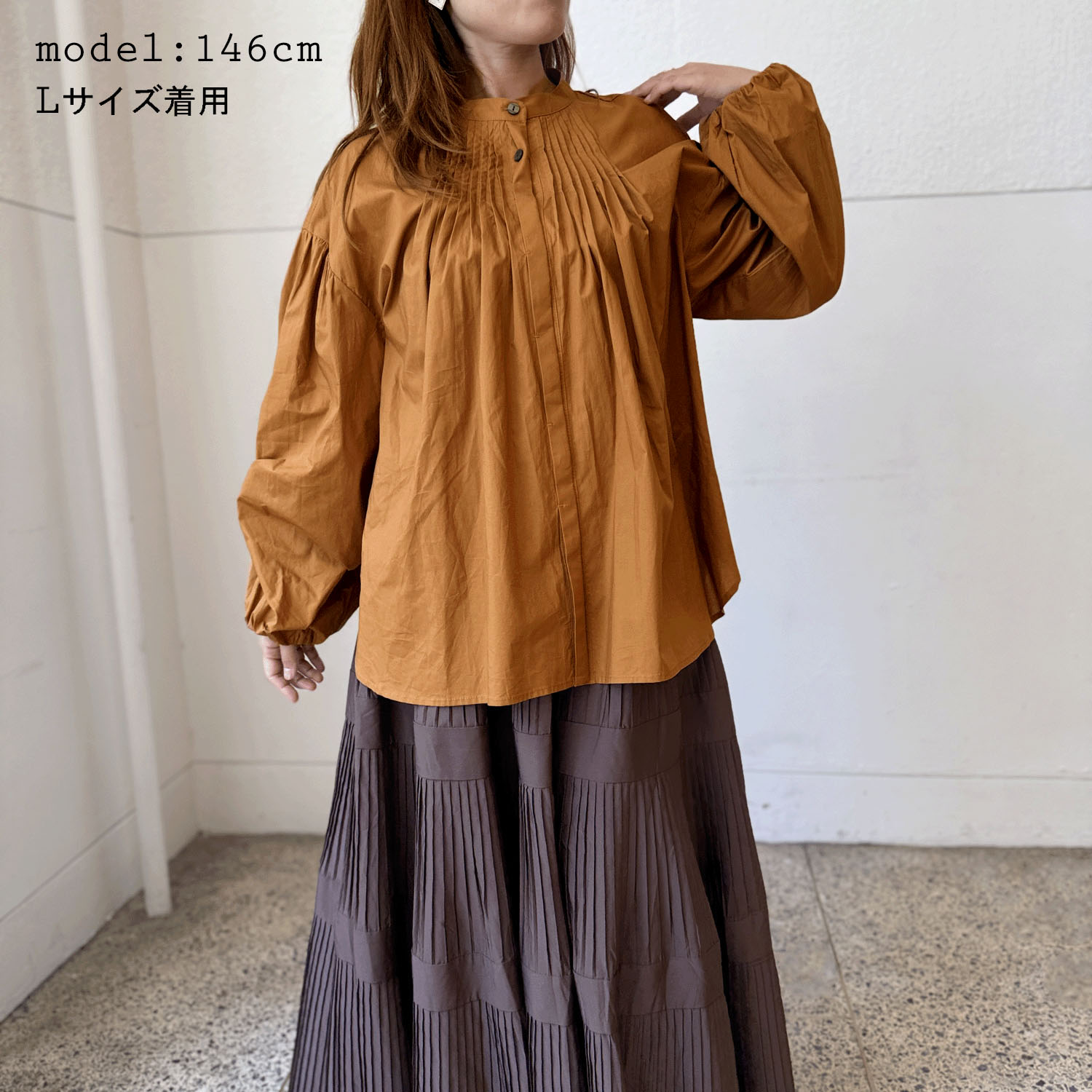 綿ピンタックブラウス - 画像1