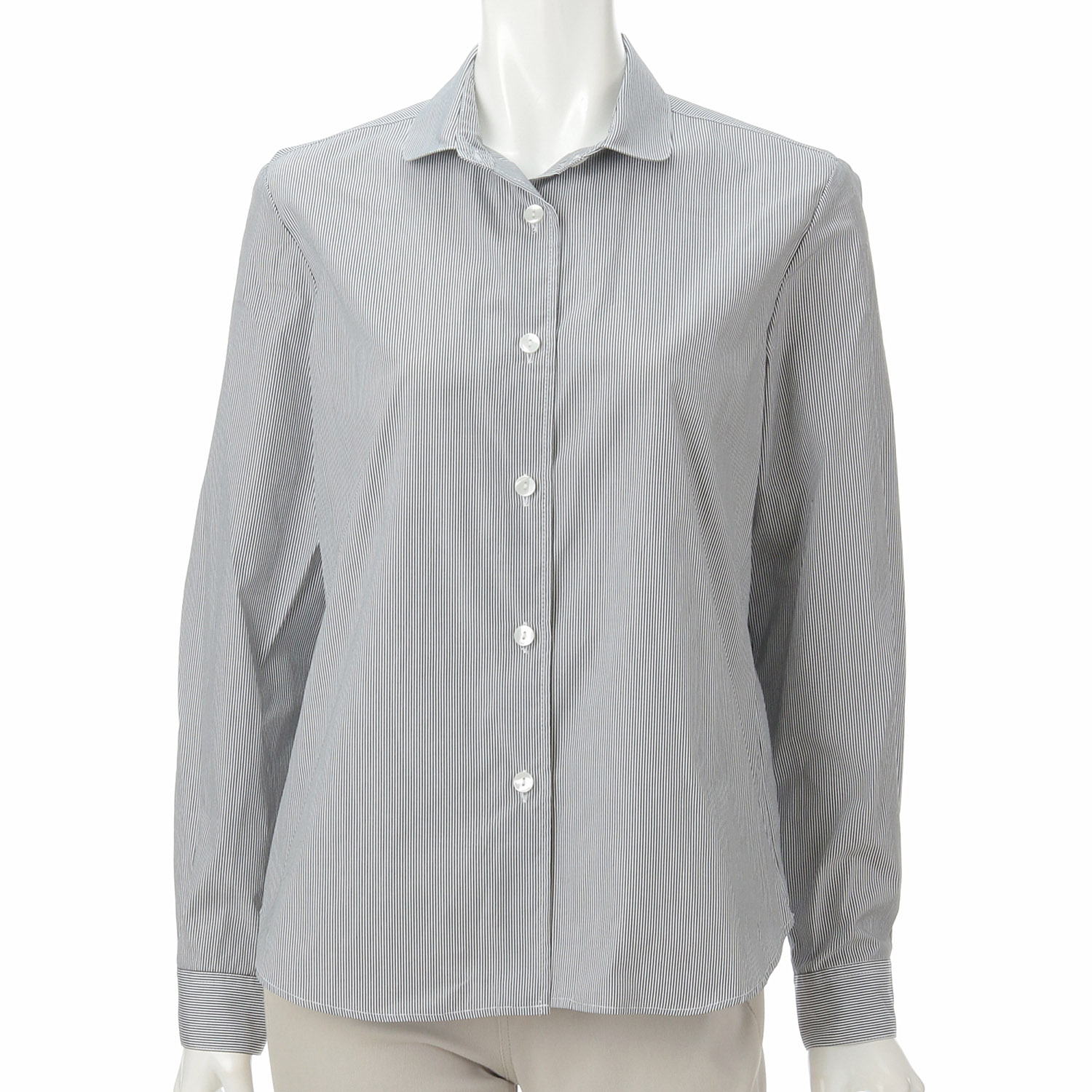 ストライプシャツ 丸襟 - 画像3