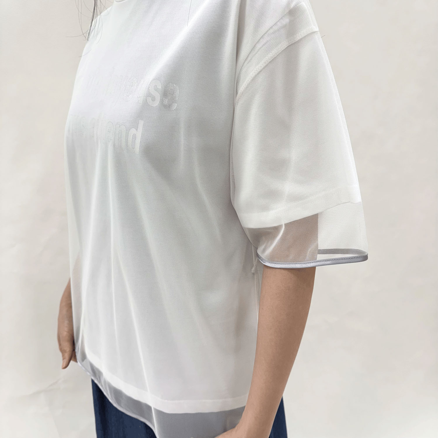 メッシュ×シルバーロゴアクセントプルオーバー - 画像2