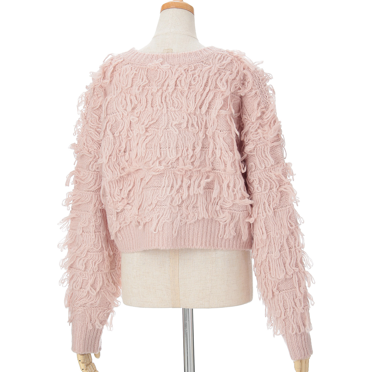 【お取寄せ】トリプルルンド モヘアタッチループフリンジカーディガン - 画像6