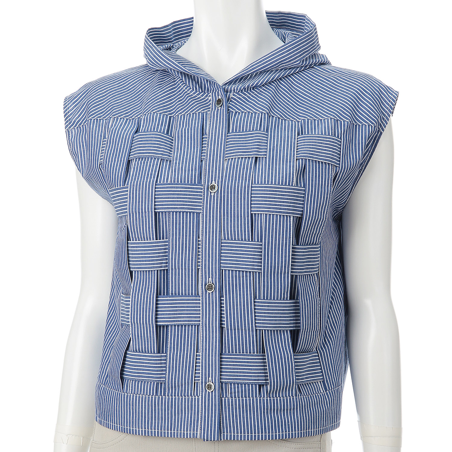 フード編み込みベスト - 画像1