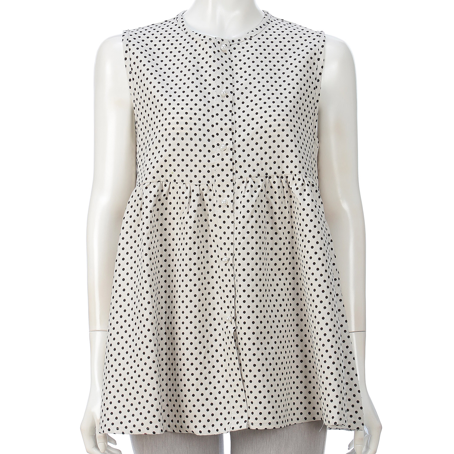 【Insta Live】ギャザーフレアベスト風ブラウス - 画像4