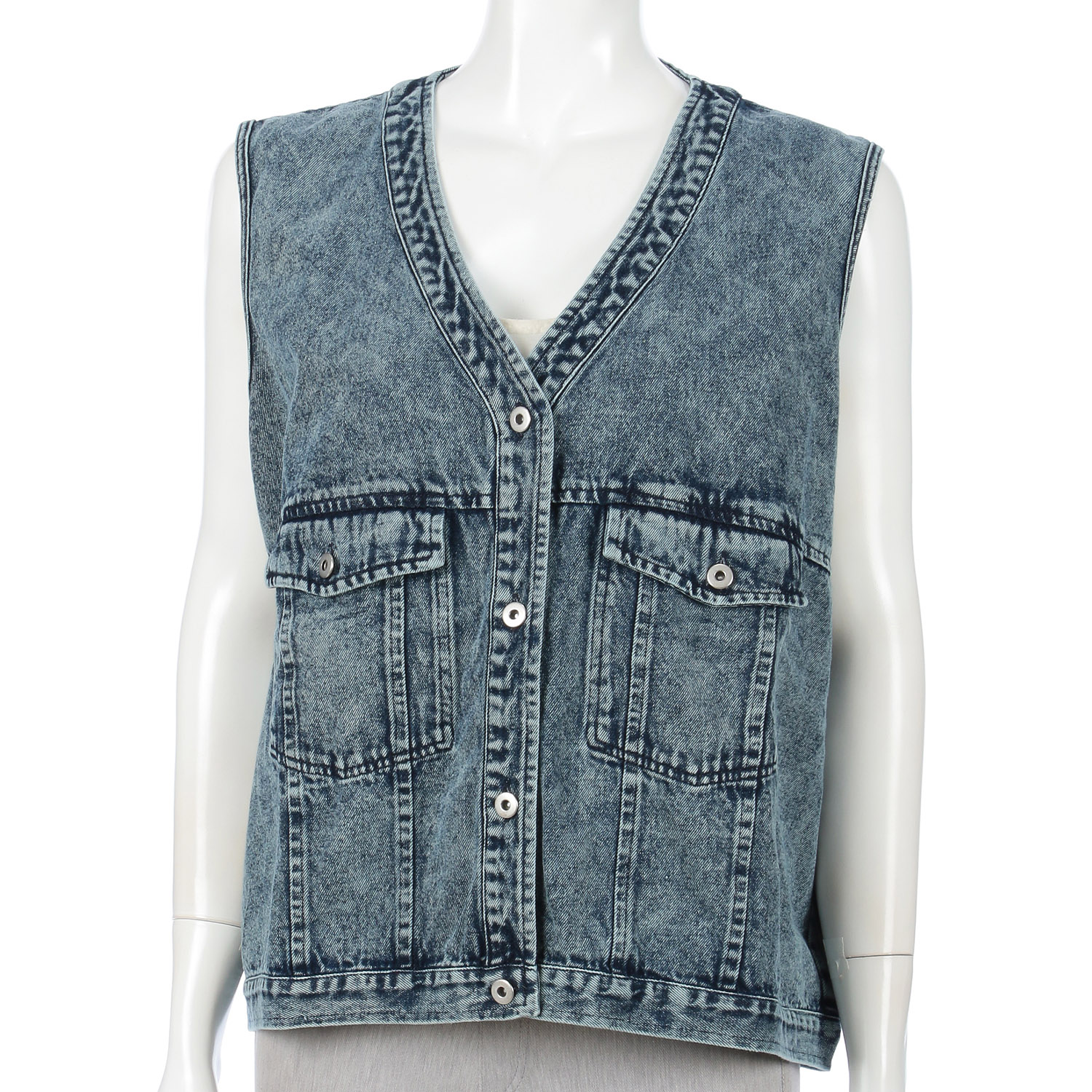 LUPIRIEN カラーデニムVネックベスト - 画像7