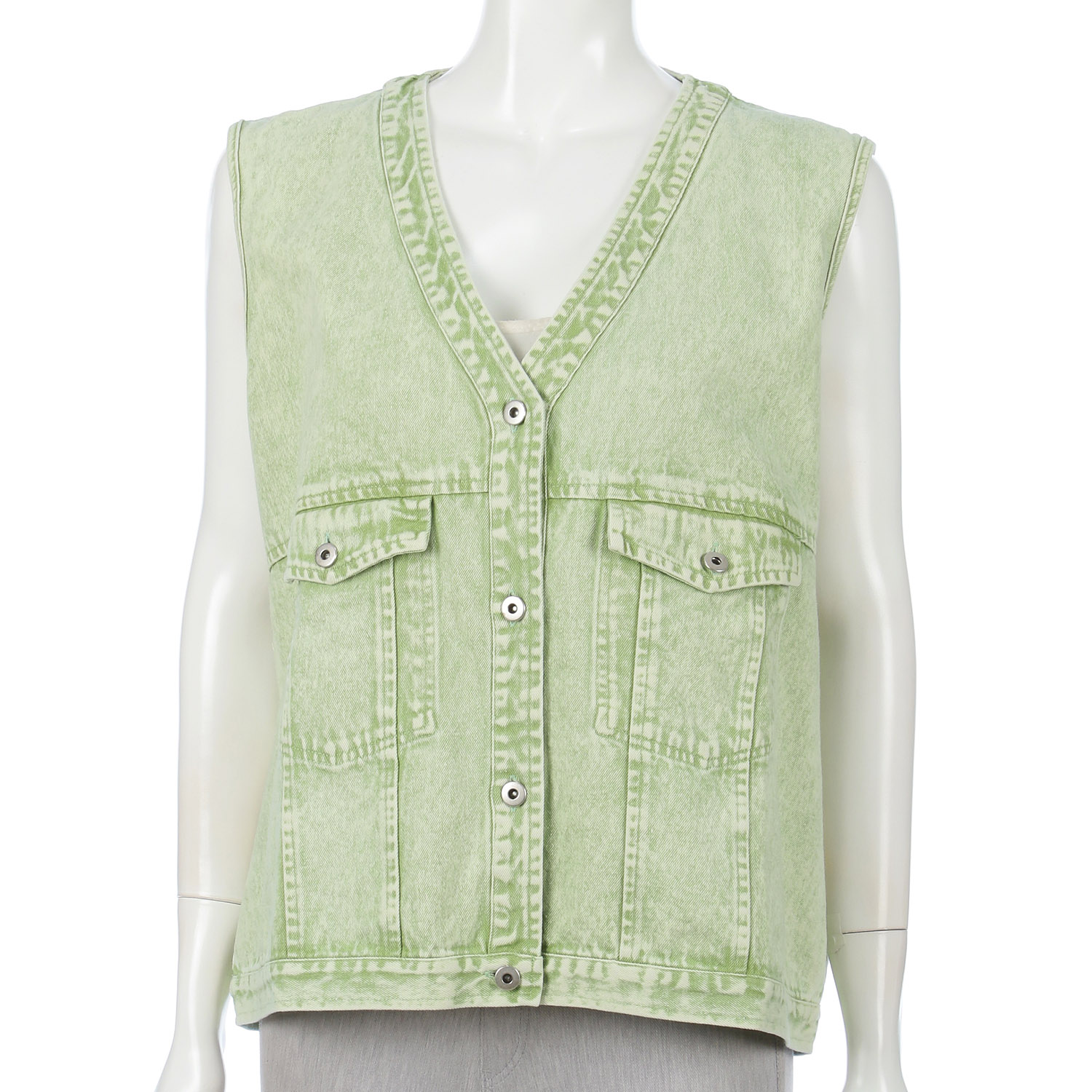 LUPIRIEN カラーデニムVネックベスト