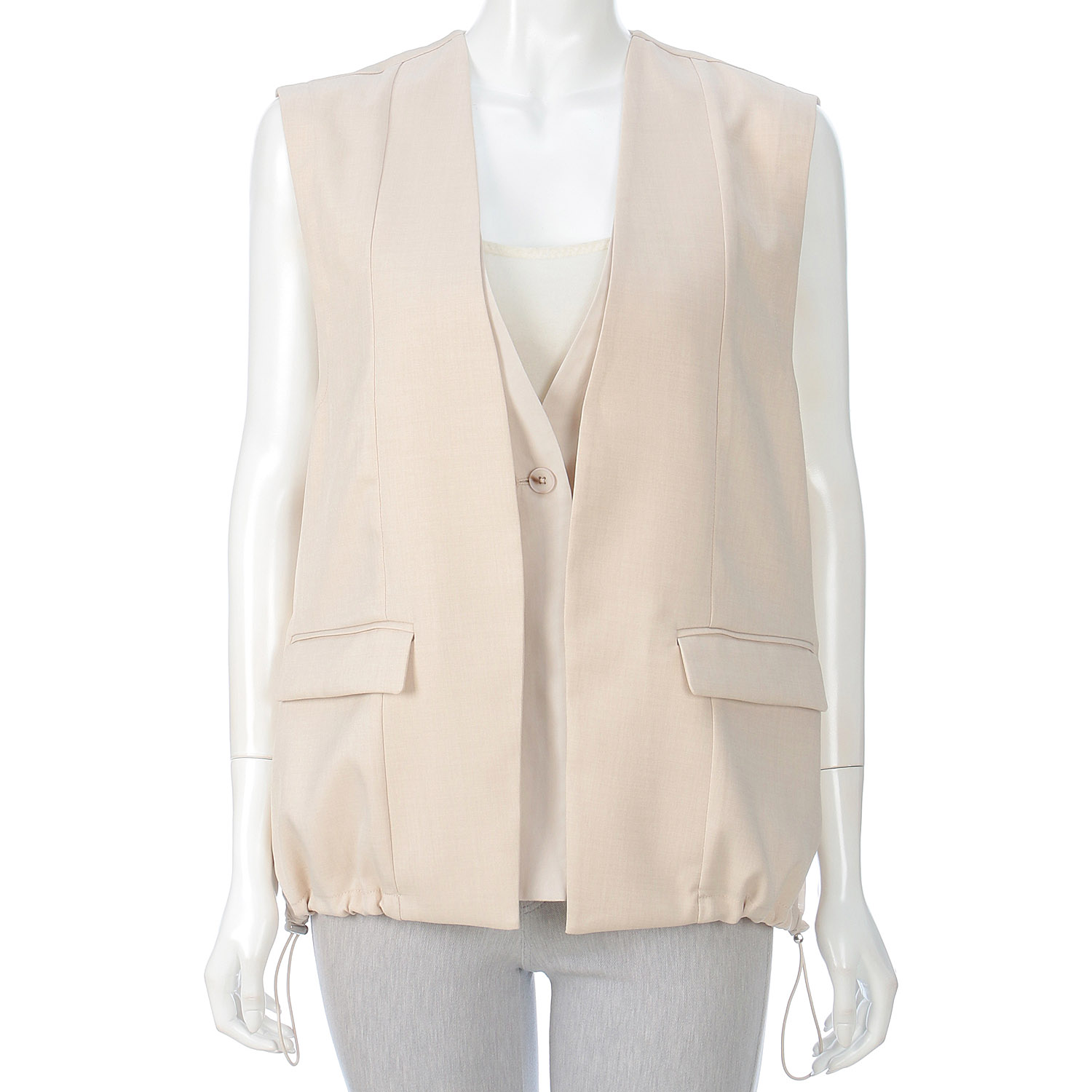 異素材MIXデザインジレ