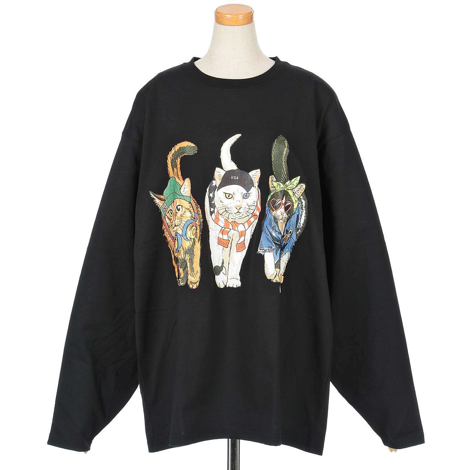 CORISCO Animal Village ネコ 前後プリントロンT - 画像5