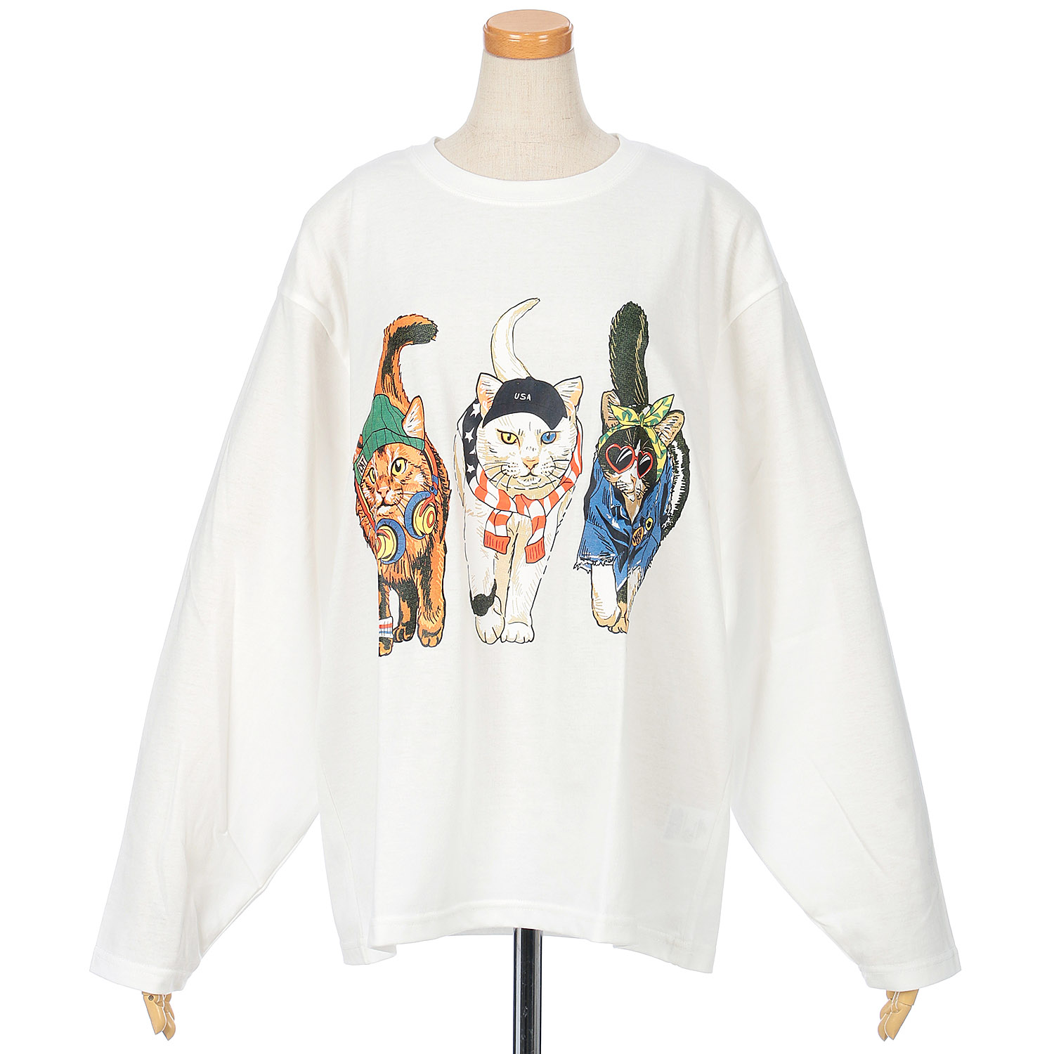 CORISCO Animal Village ネコ 前後プリントロンT - 画像1