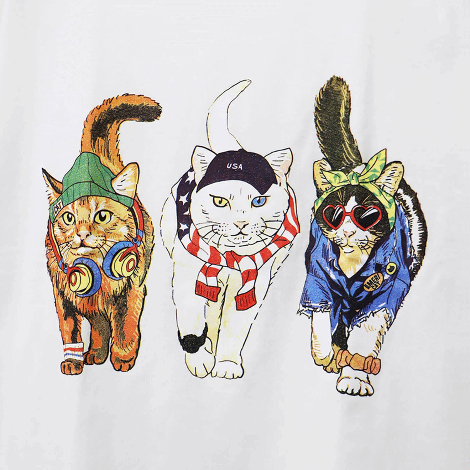CORISCO Animal Village 前後プリントネコTシャツ - 画像6