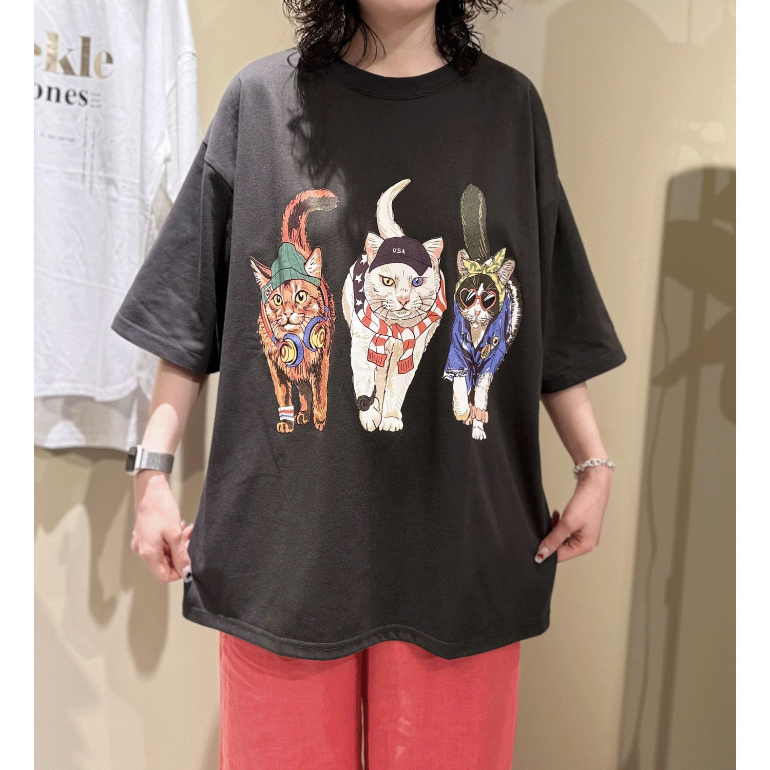 CORISCO Animal Village 前後プリントネコTシャツ - 画像8