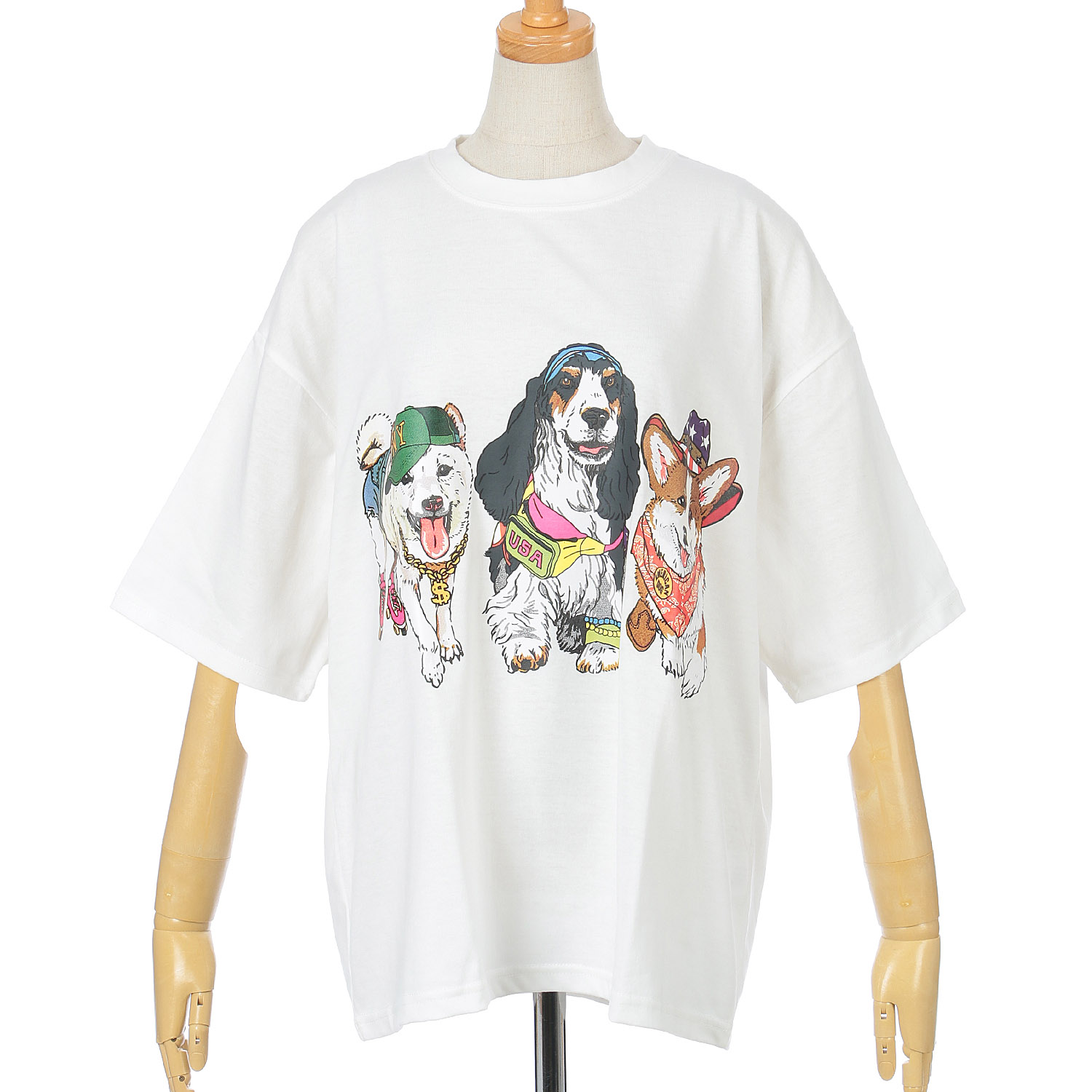 CORISCO Animal Village 前後プリントイヌTシャツ - 画像5