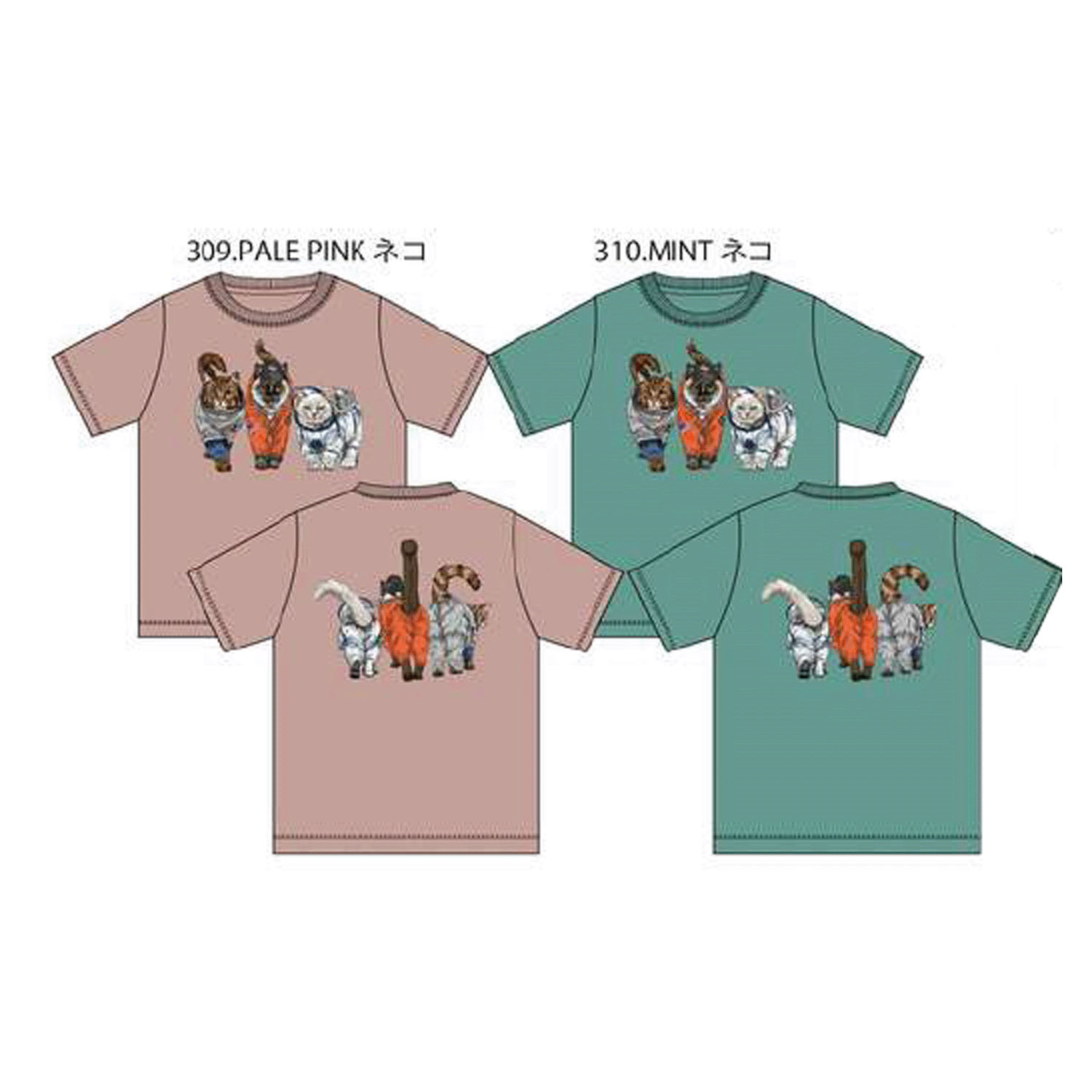 【Insta Live】CORISCO Animal Village ネコTシャツ 宇宙 - 画像3