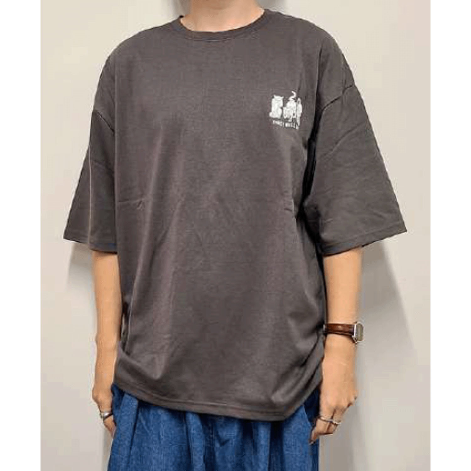 【Insta Live】CORISCO Animal Village 見ざる・言わざる・聞かざるネコ和柄Tシャツ - 画像4