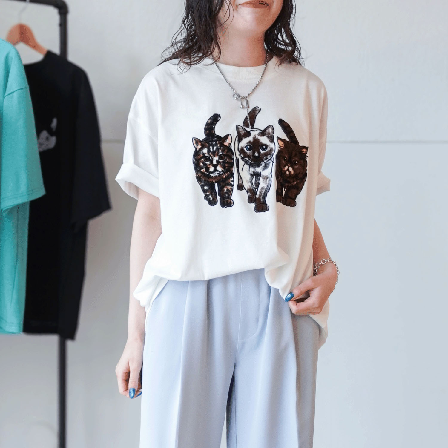 【Insta Live】CORISCO Animal Village ネコフロッキーTシャツ - 画像4