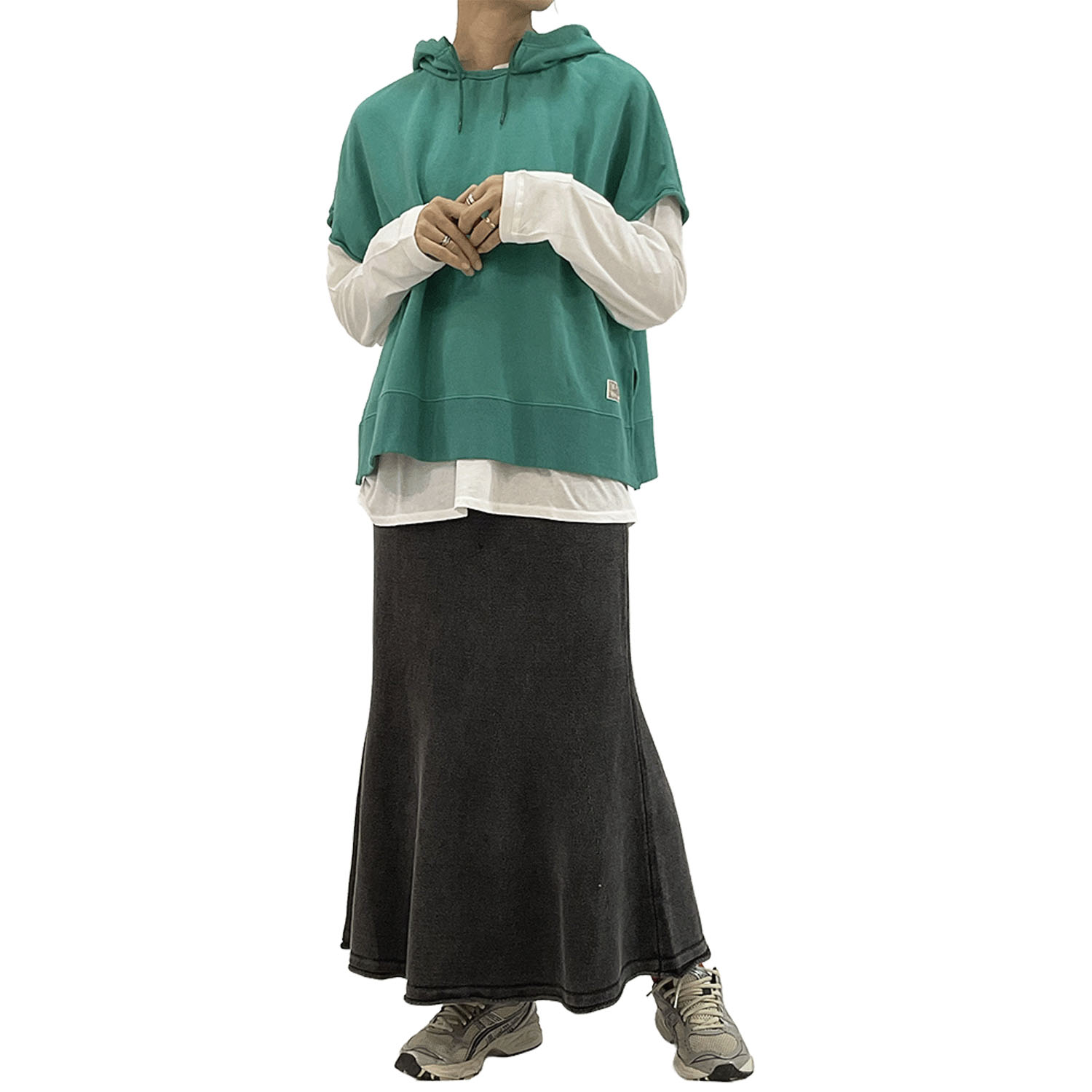 GENTIL 裏毛フード付べスト - 画像6