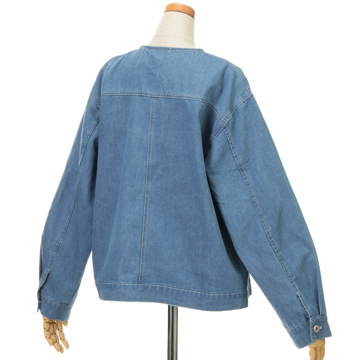 Amitie イーズデニムノーカラージャケット - 画像3