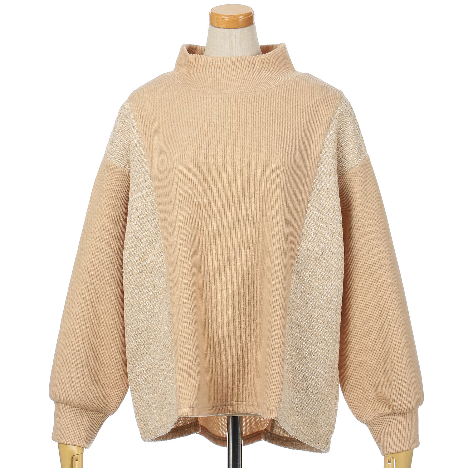 le colis ラメツイード×ニットソー切替えプルオーバー - 画像3