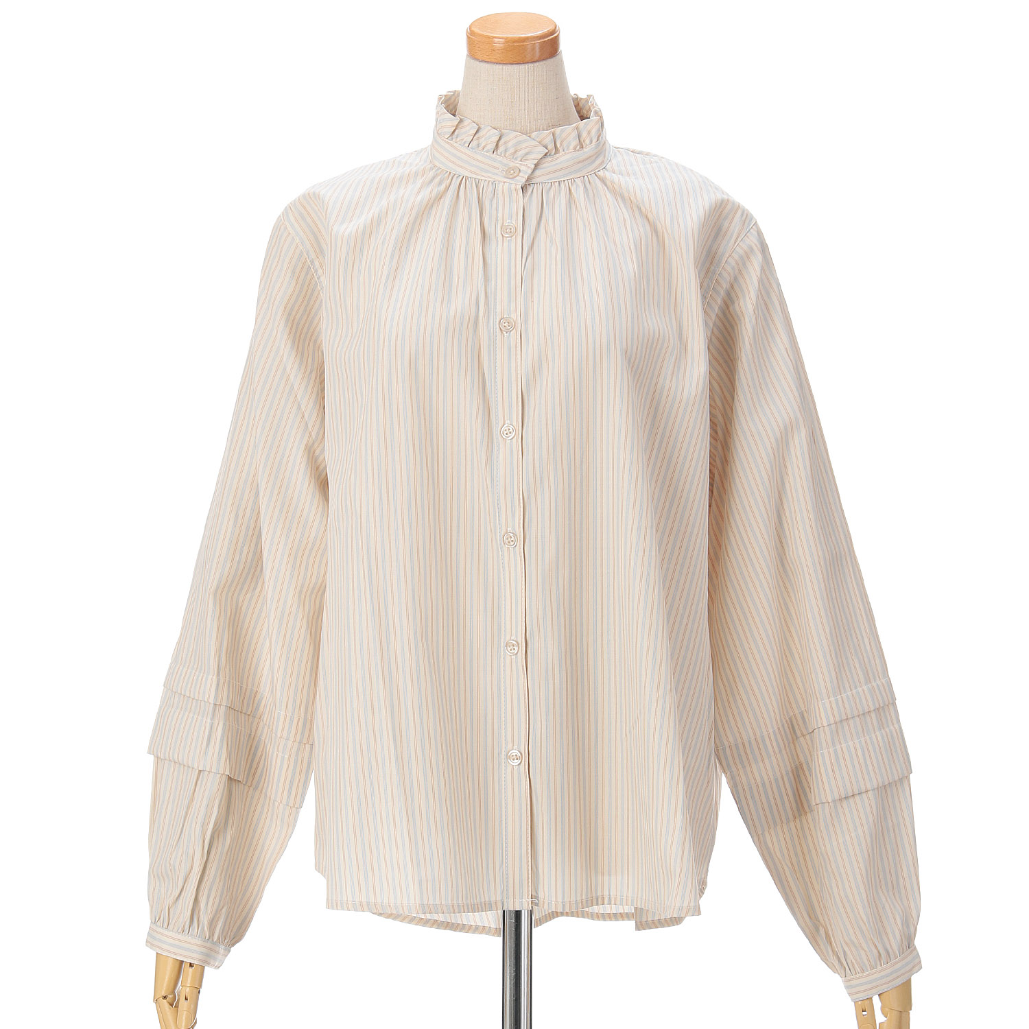 le colis 袖タック襟フリルシャツ - 画像3