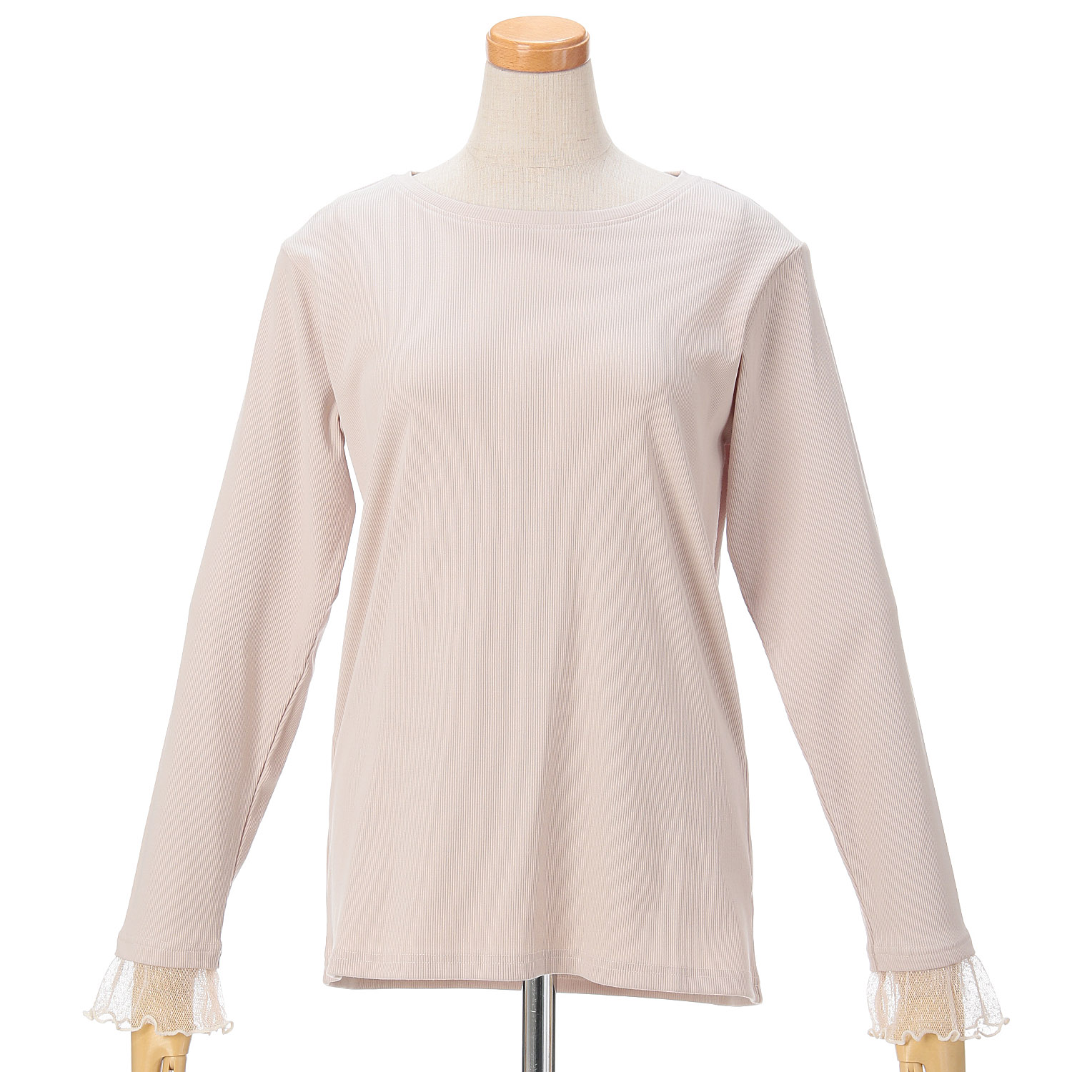 le colis テレコ袖ドットチュールレイヤードプルオーバー - 画像4