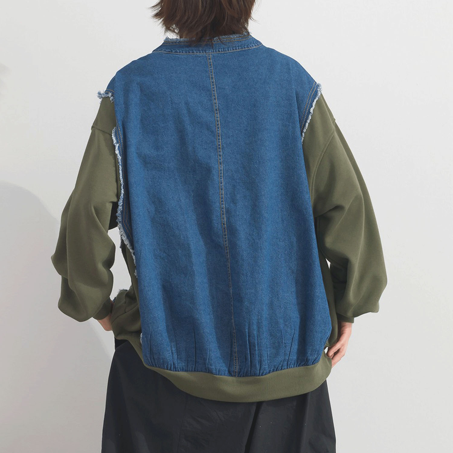 【ETONET限定】 iriey  裏毛Xデニムクル－カーデ - 画像16