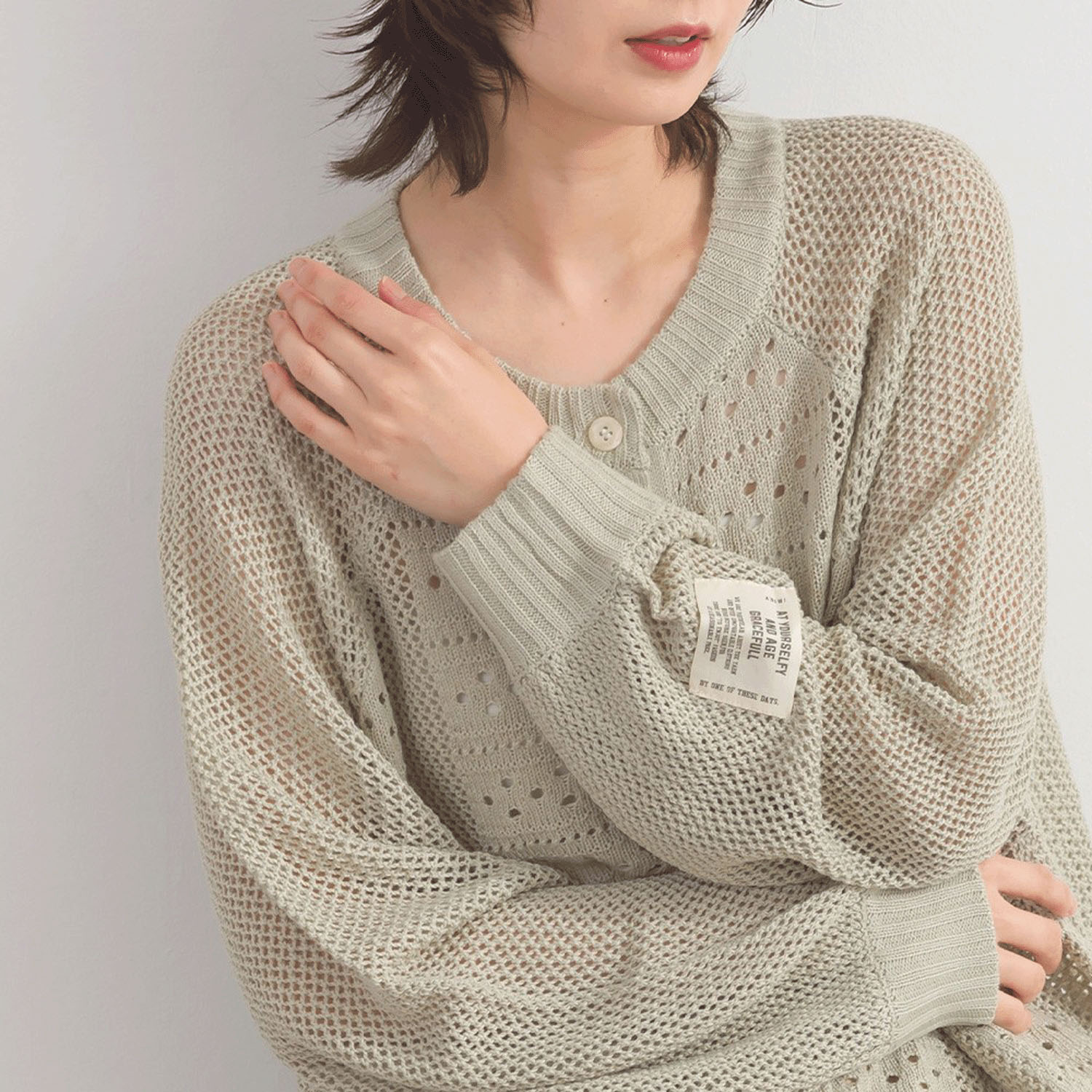 【ETONET限定】iriey 2WAY透かし編みカーデ - 画像8