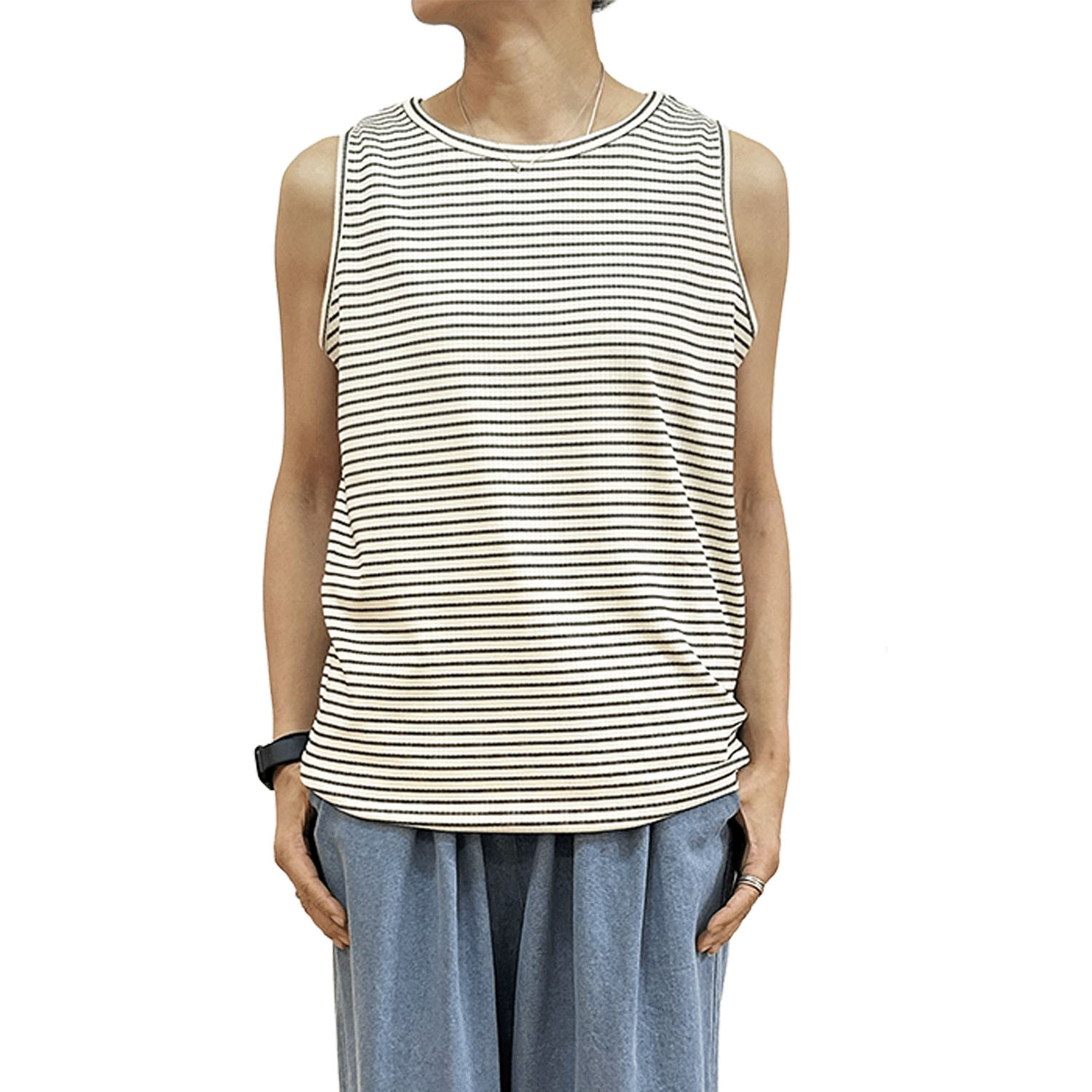 GENTIL 無地＆単色ボーダータンクトップ