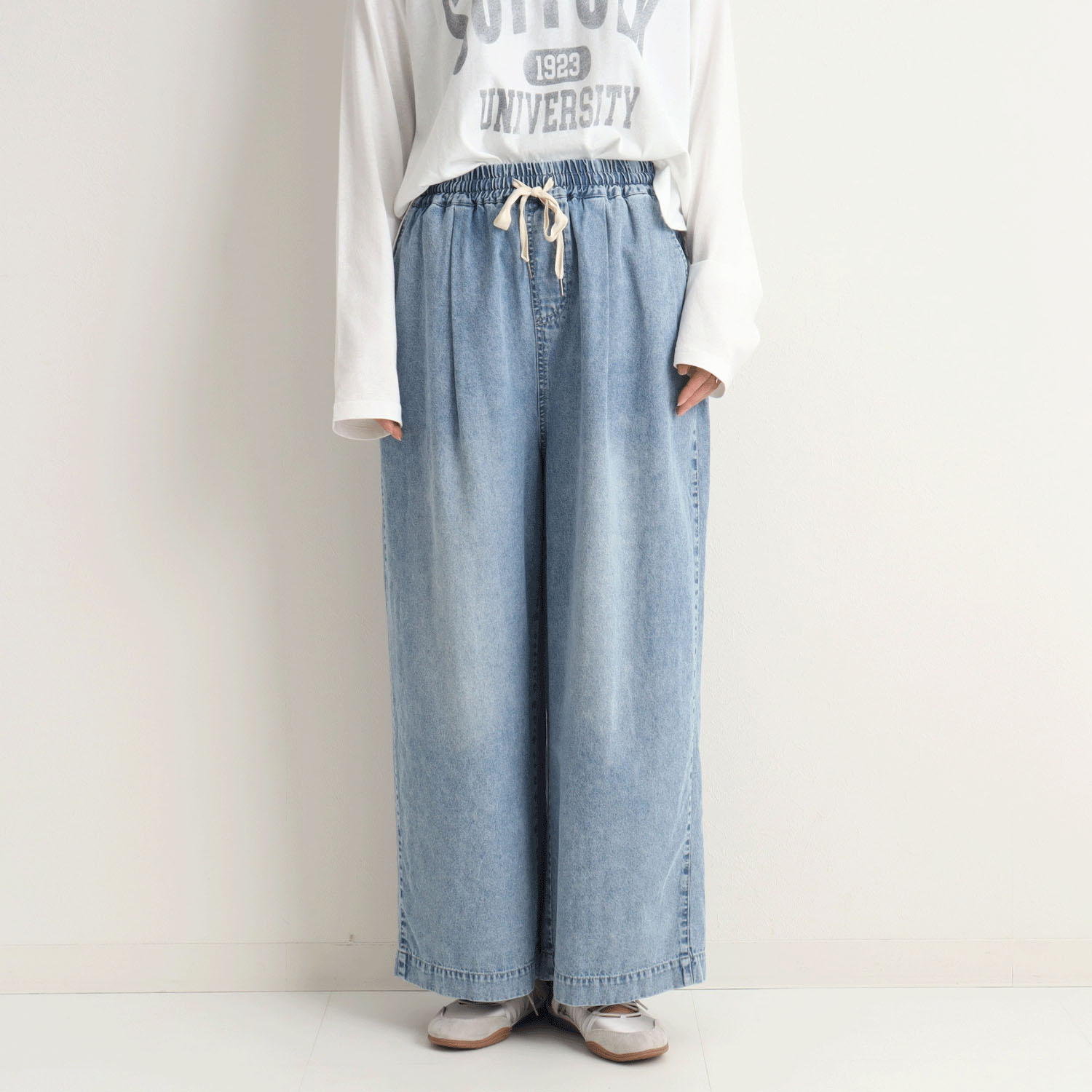 【Insta Live】le colis  6．5oz デニムタックイージーパンツ