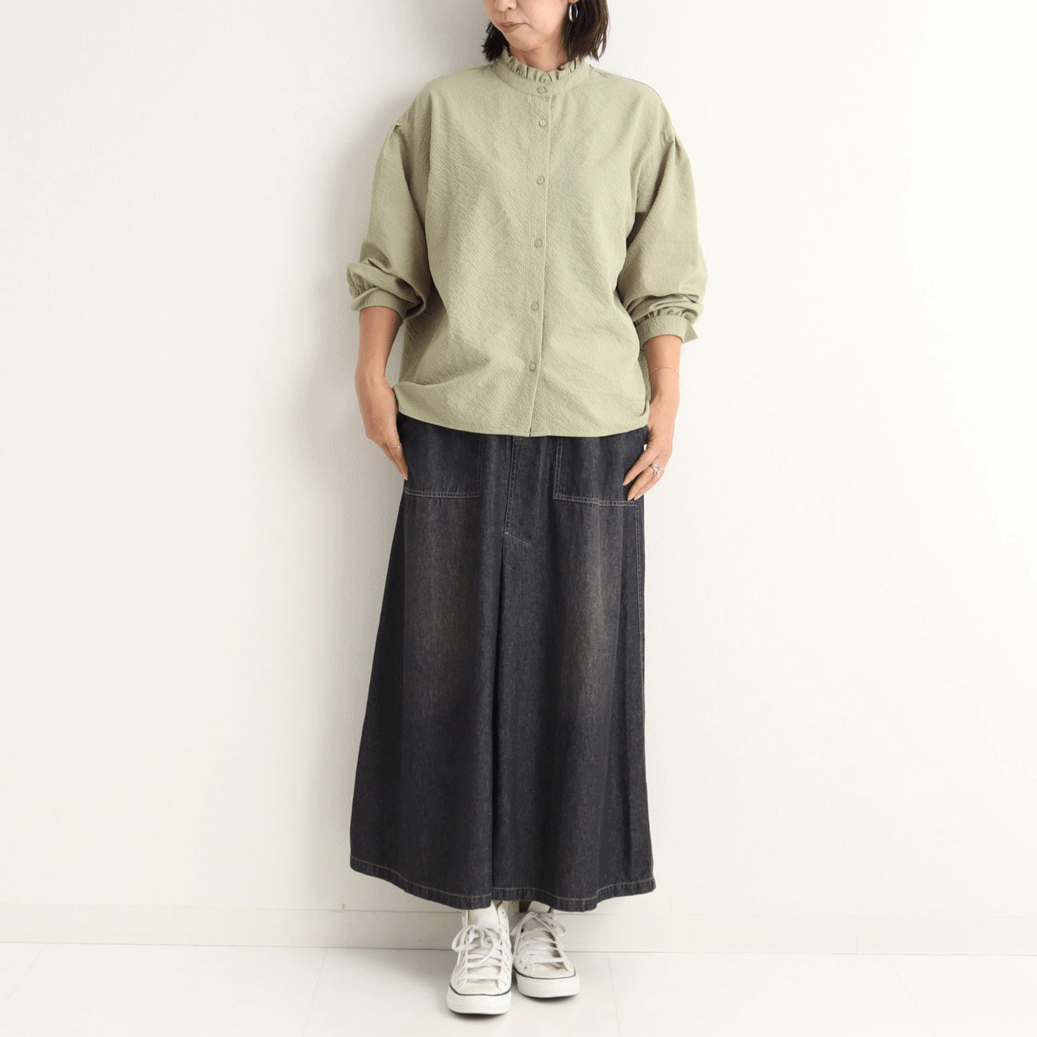 le colis  ポコポコクロスのエリフリルシャツ - 画像4