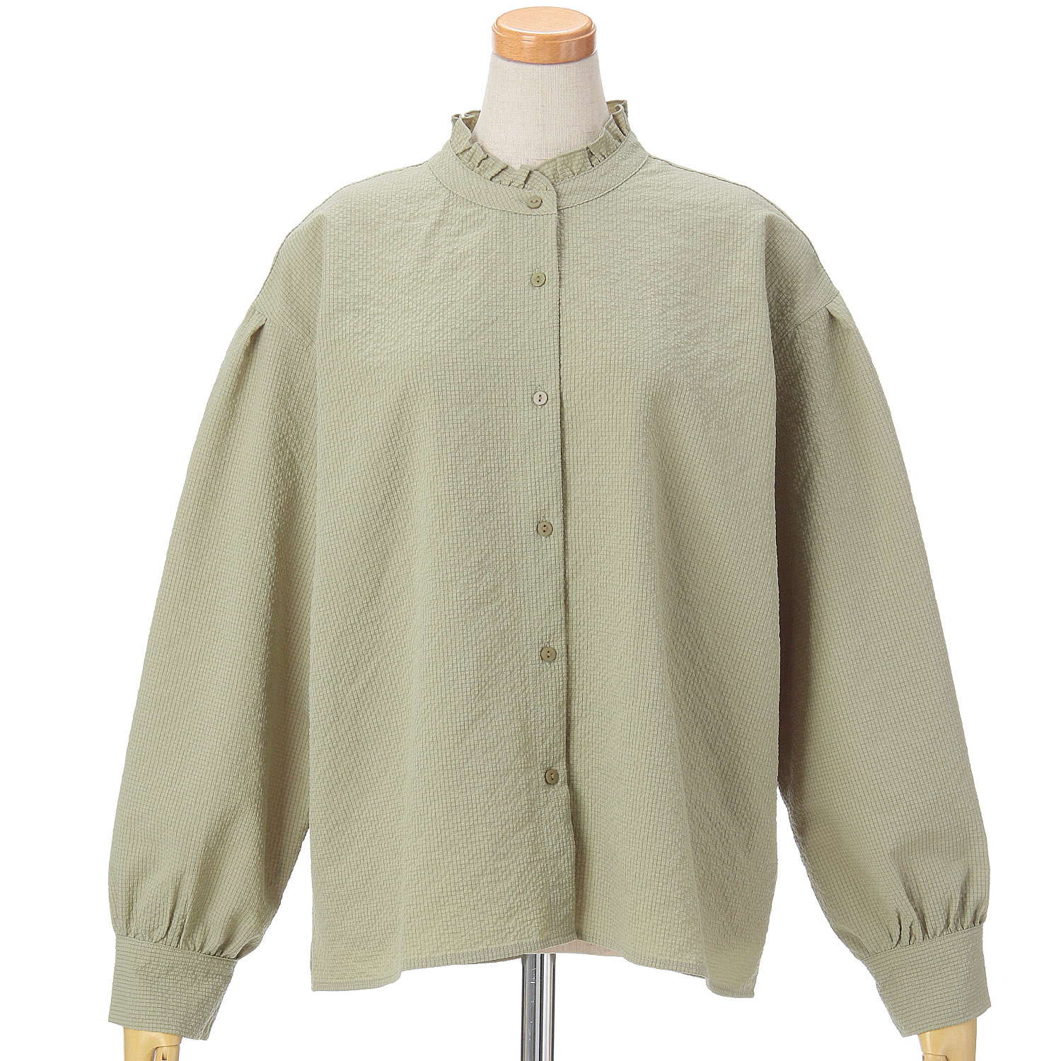 le colis  ポコポコクロスのエリフリルシャツ - 画像6