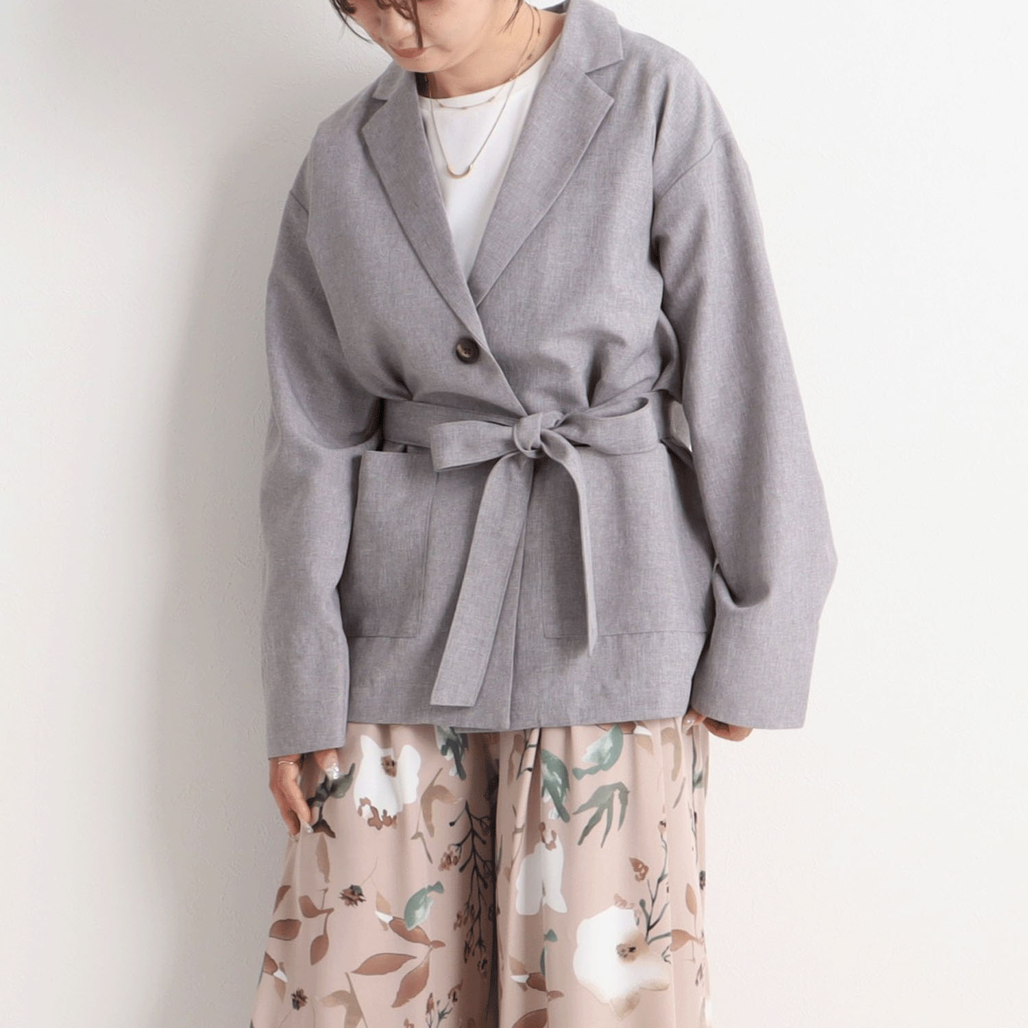 【Insta Live】MAFRAIS 麻ライクベルト付きジャケット - 画像2