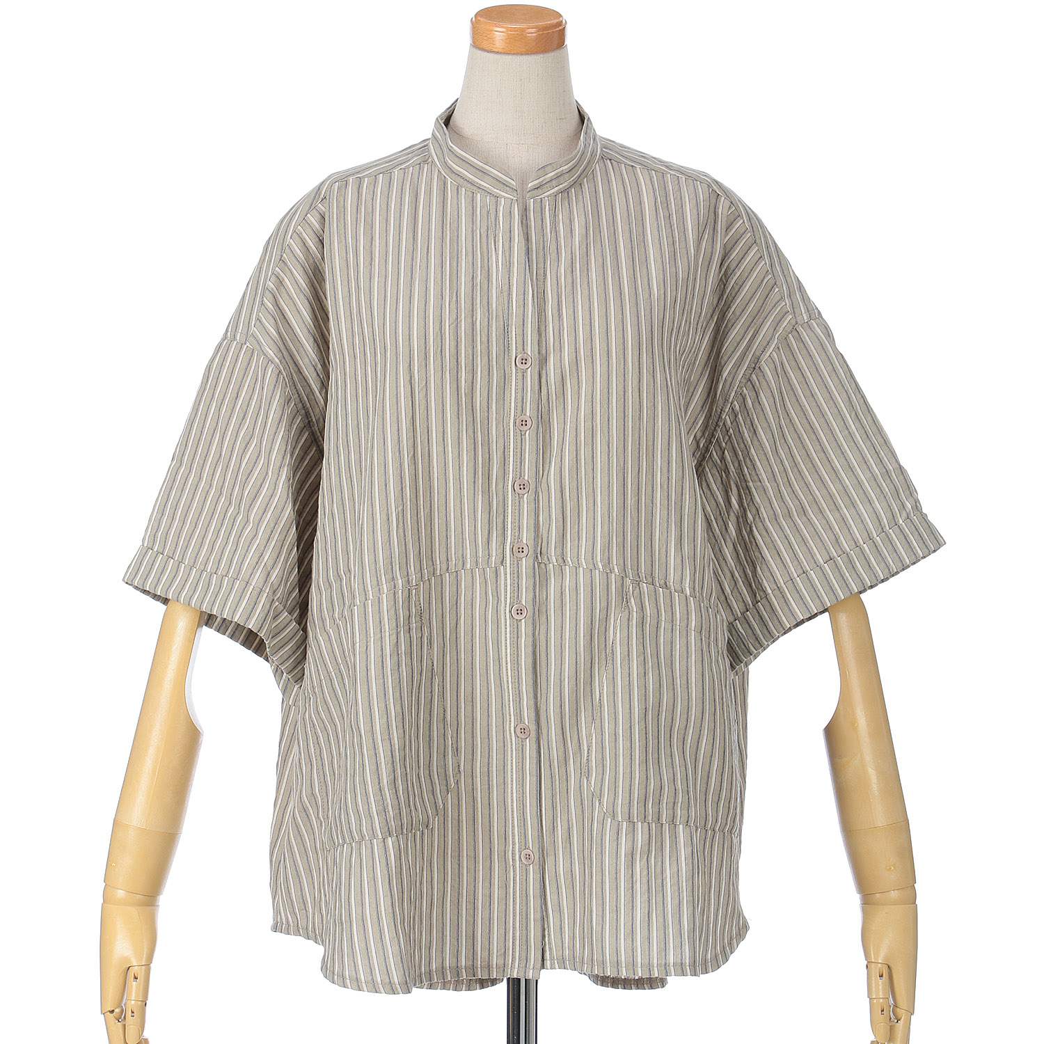 GENTIL マルチストライプポケットシャツ - 画像2