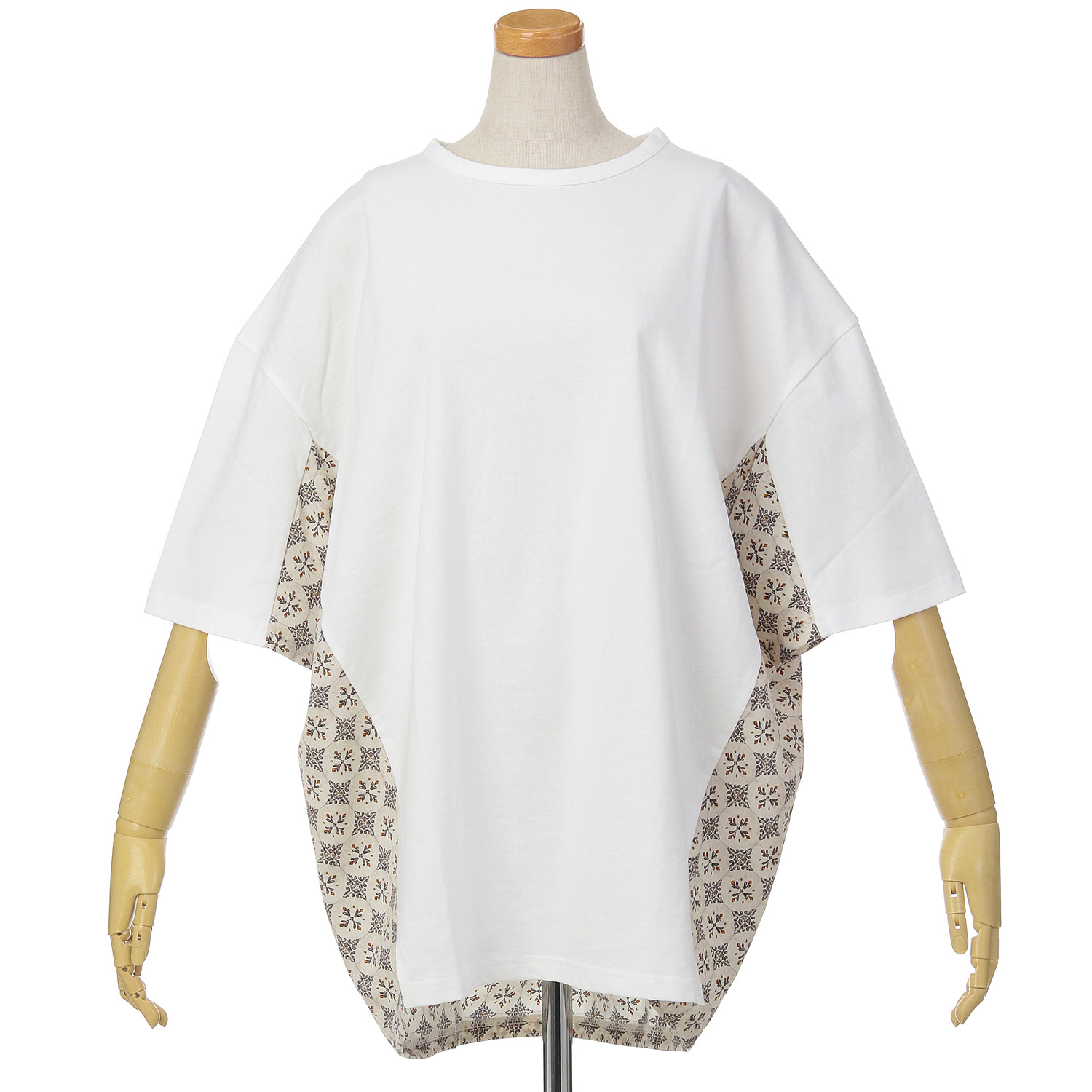 le colis ドライタッチ天竺後ろ切替えTEE6分袖