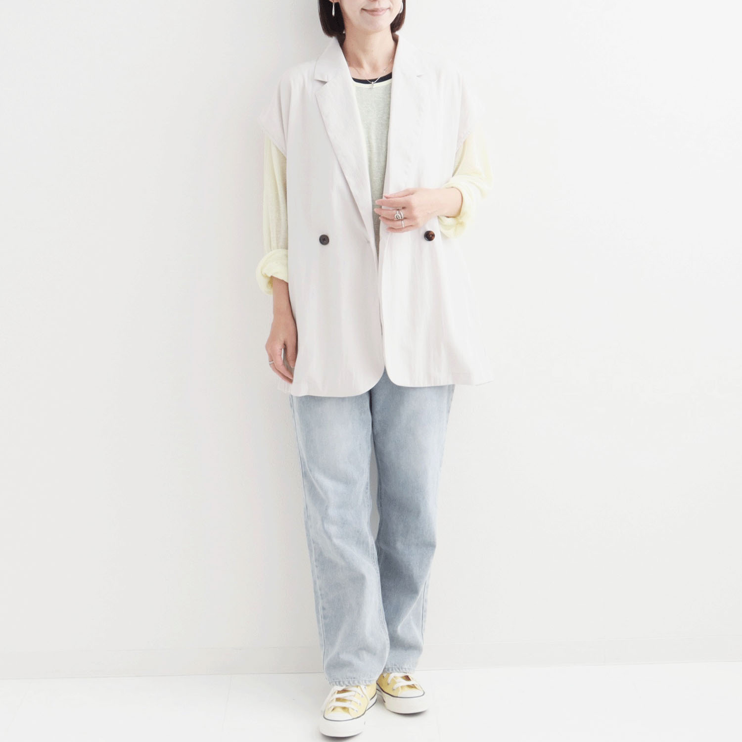 le colis ナイロンヴィンテージテーラーベスト - 画像4