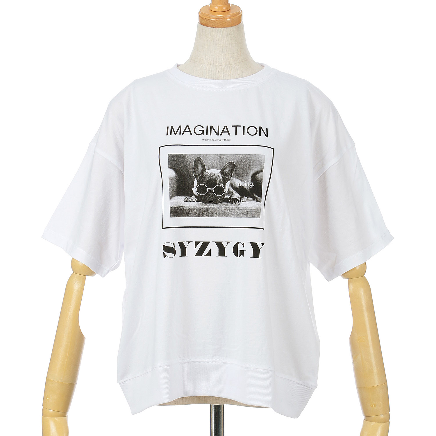 【ETONET限定】fu－dueka：： 5分袖 裾リブDogプリントTEE - 画像5