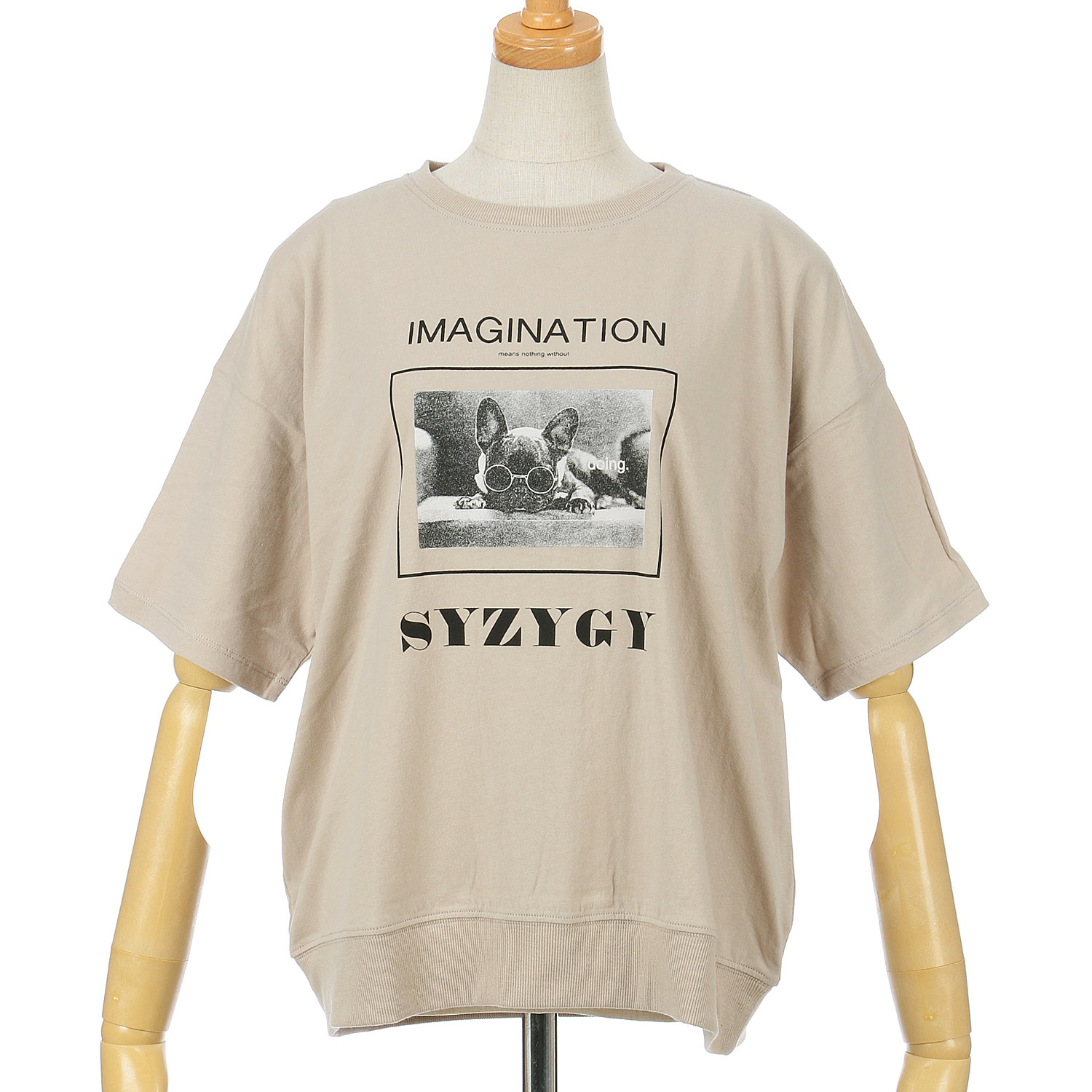 【ETONET限定】fu－dueka：： 5分袖 裾リブDogプリントTEE - 画像8