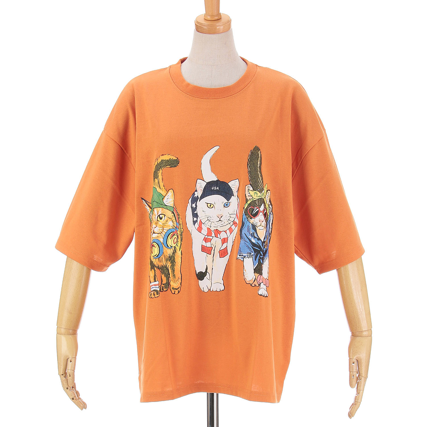 【LLサイズ、新色追加】【Insta Live】CORISCO Animal Village 前後プリントネコTシャツ - 画像39