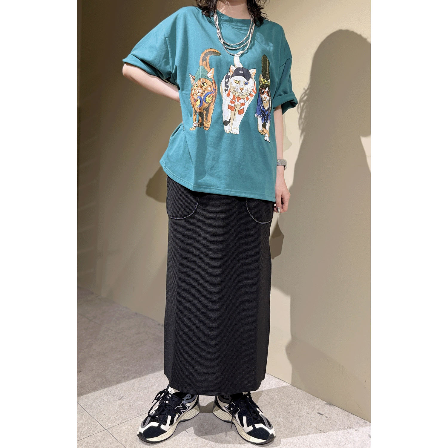 【LLサイズ、新色追加】【Insta Live】CORISCO Animal Village 前後プリントネコTシャツ - 画像42