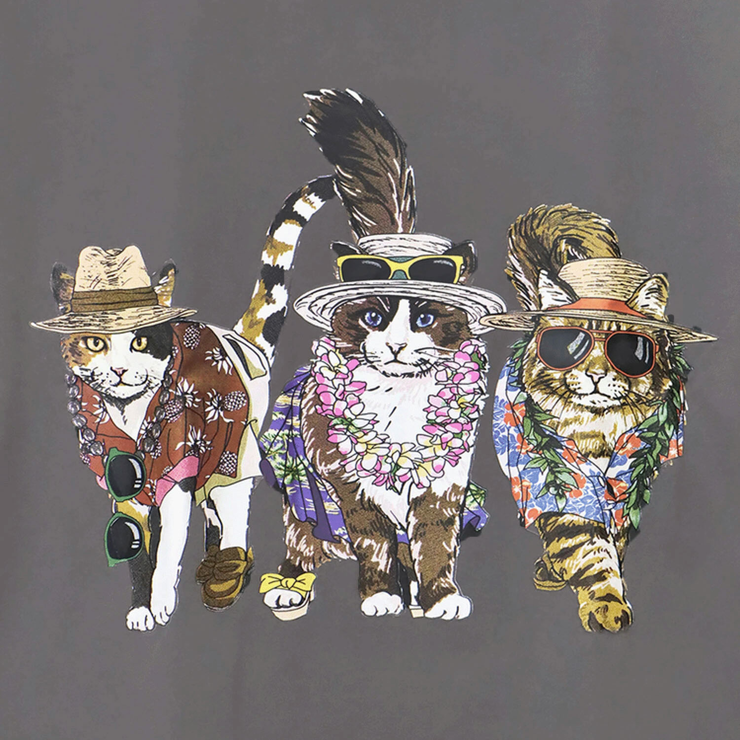 【Insta Live】【ETONET限定】CORISCO Animal Village 前後プリントネコTシャツ リゾート - 画像6