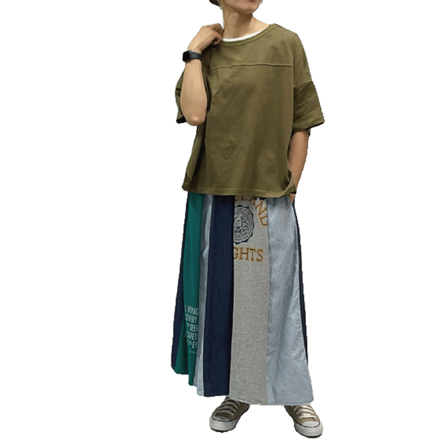 GENTIL スリットメッシュ肩切替ワイドTee - 画像15