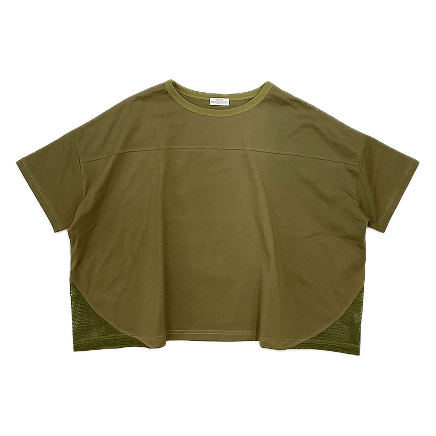 GENTIL スリットメッシュ肩切替ワイドTee - 画像16