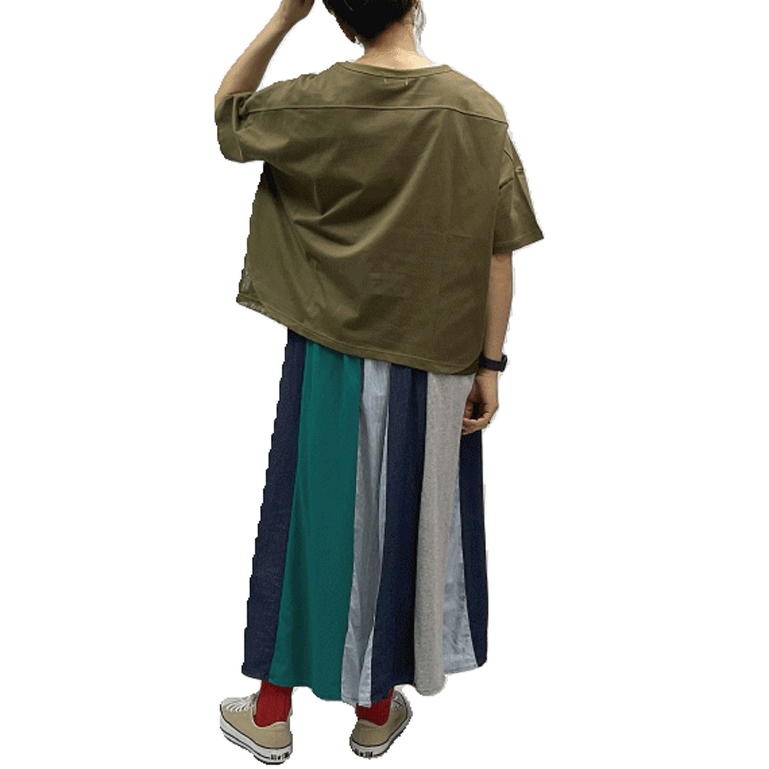 GENTIL スリットメッシュ肩切替ワイドTee - 画像18