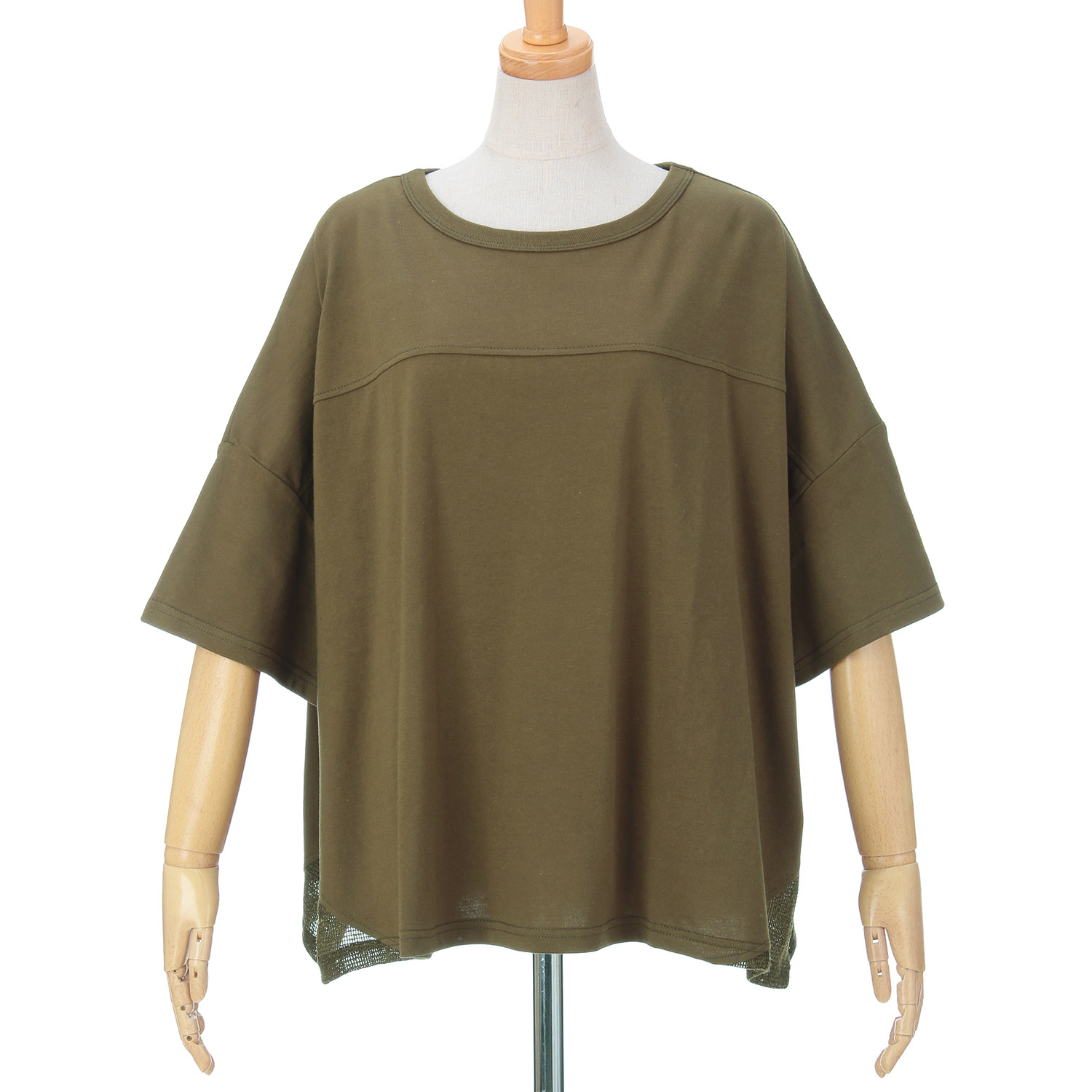 GENTIL スリットメッシュ肩切替ワイドTee - 画像19